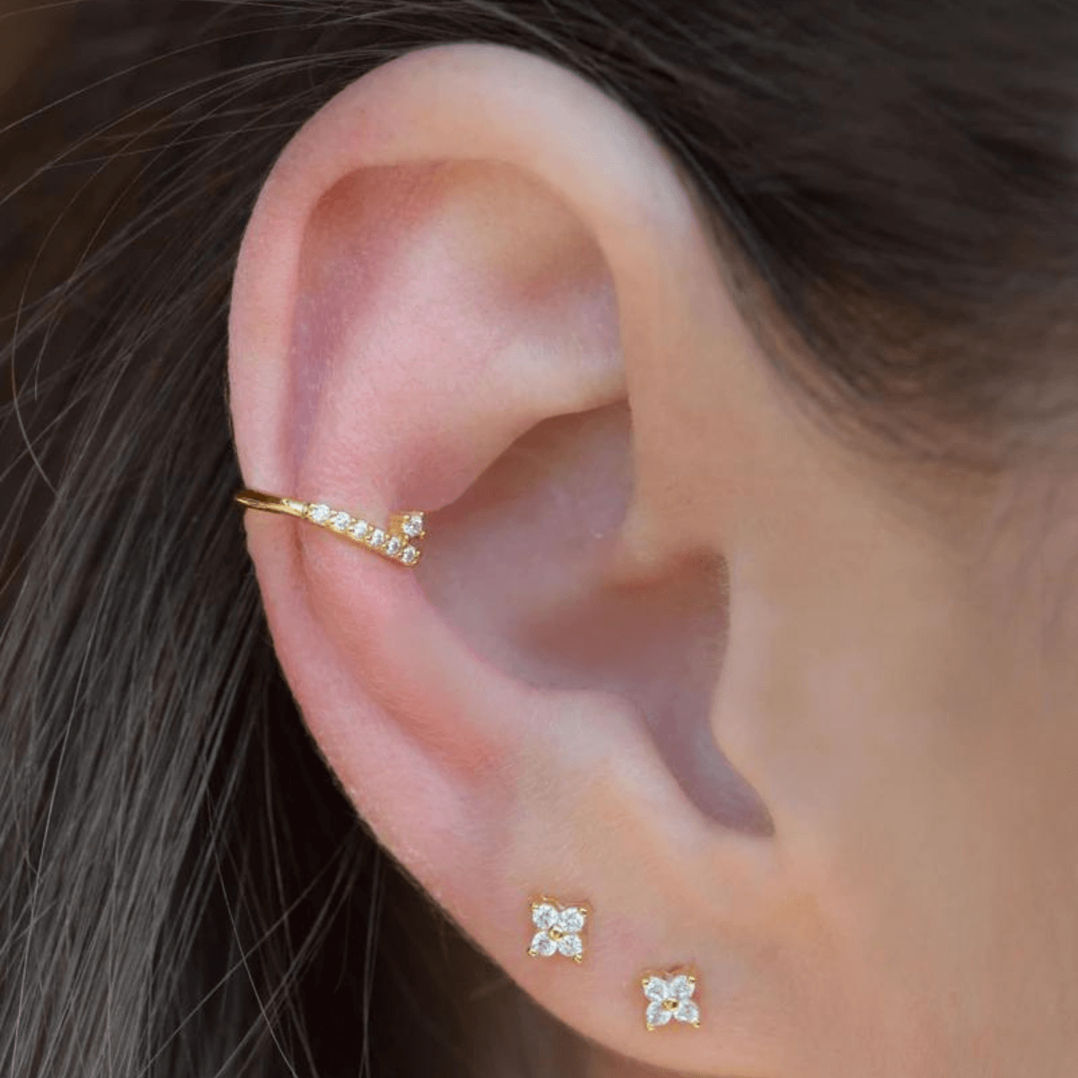 Ohrstecker Silber und Earcuff Conch