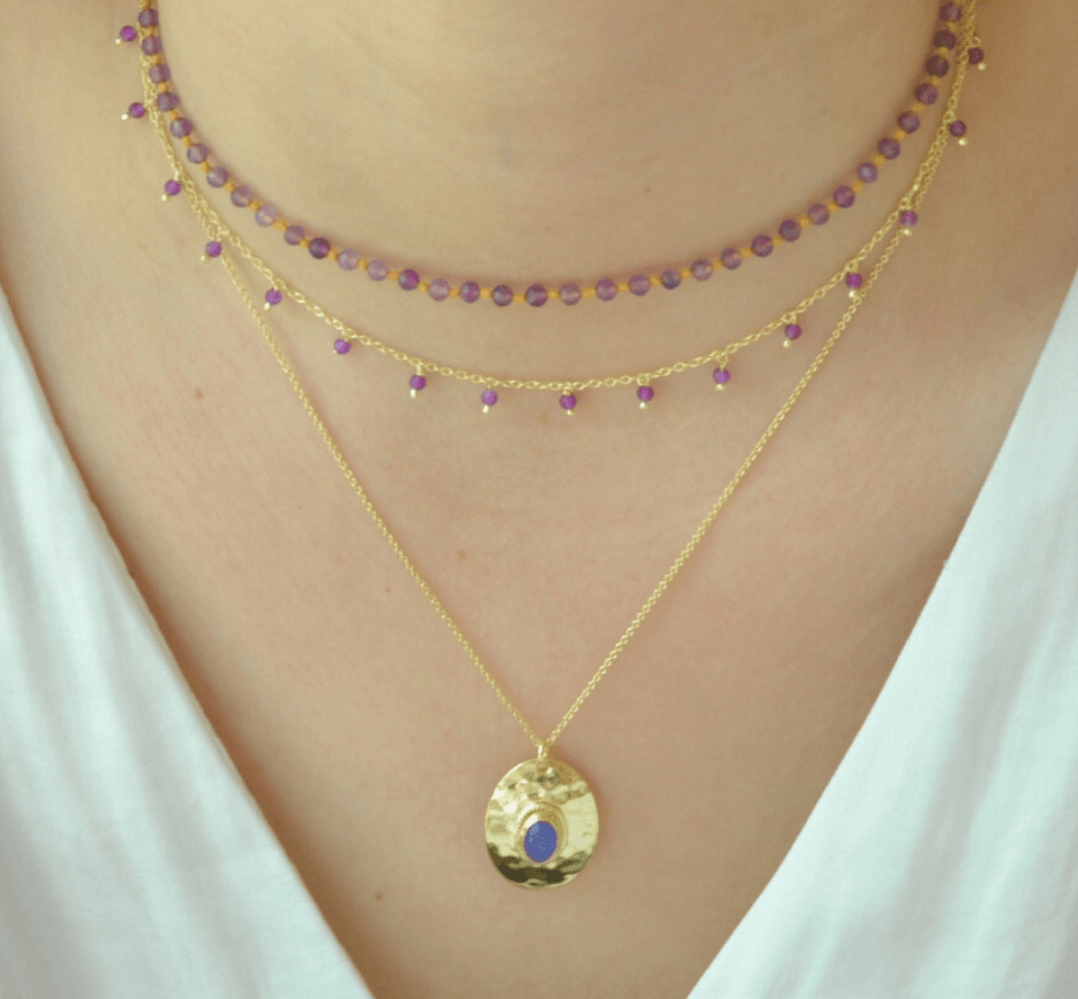 Amethyst choker | Handgefertigte 925er Silber Kette