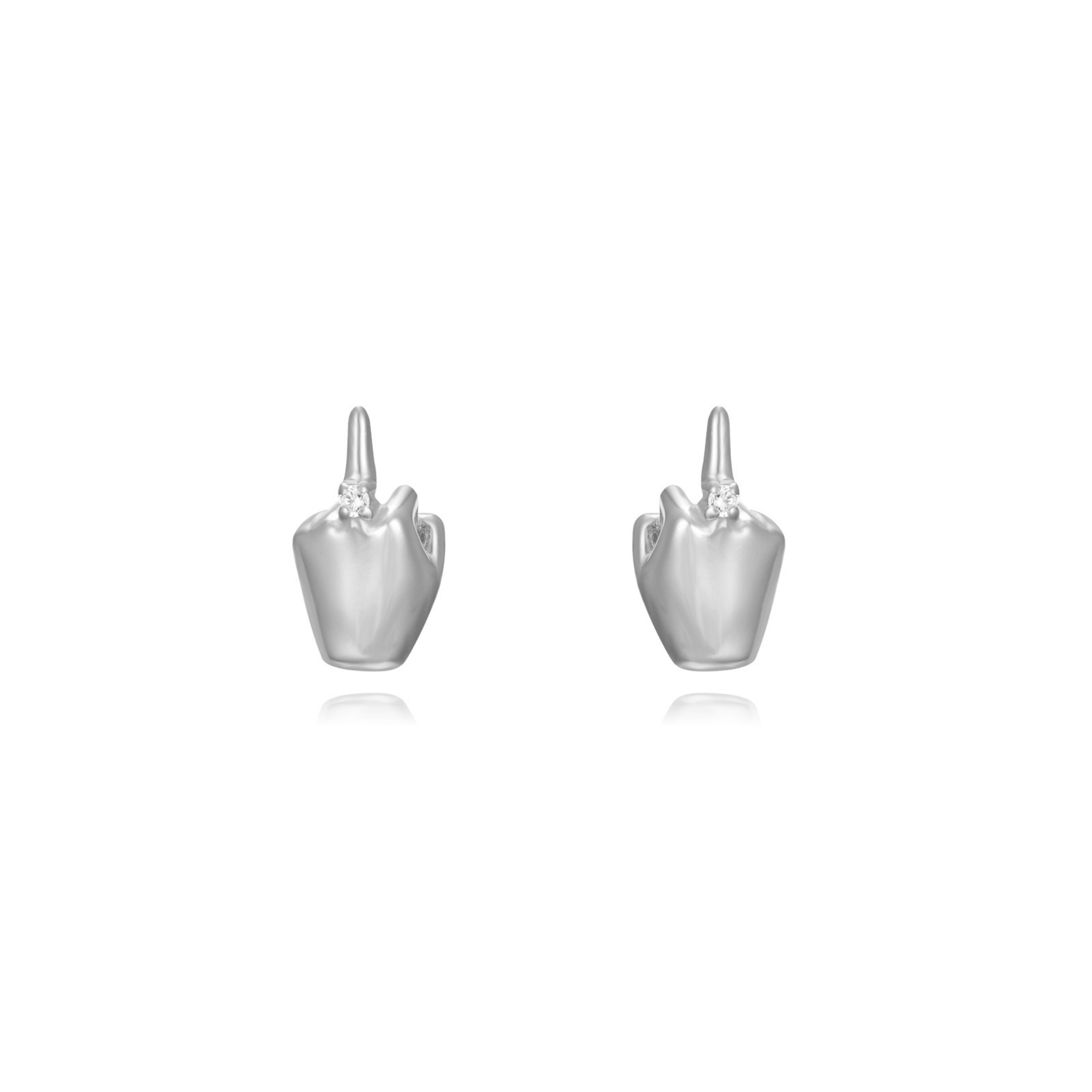 F-YOU- FINGER OHRRINGE 925 STERLING SILBER - VERGOLDET OHR STECKER