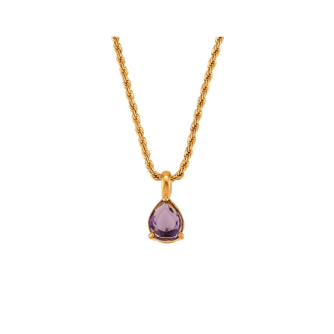 Geburtstein kette | Wasserfest Edelstahl Halskette