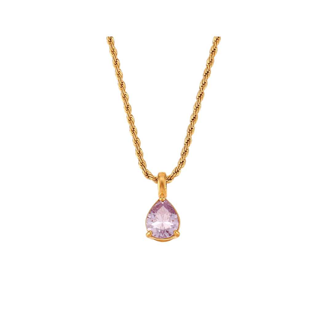 Geburtstein kette | Wasserfest Edelstahl Halskette