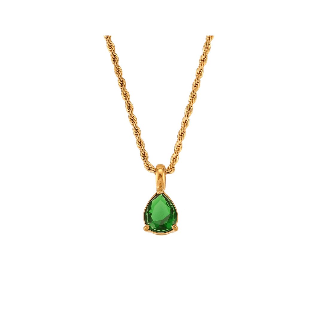 Geburtstein kette | Wasserfest Edelstahl Halskette