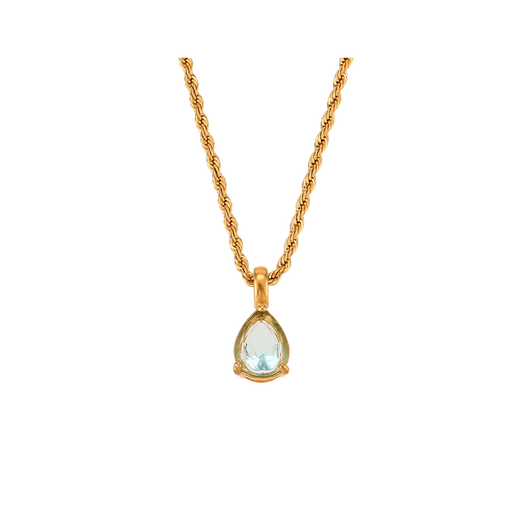 Geburtstein kette | Wasserfest Edelstahl Halskette