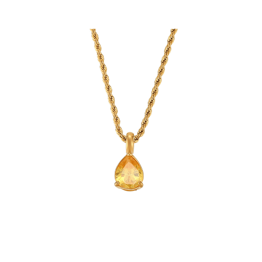 Geburtstein kette | Wasserfest Edelstahl Halskette