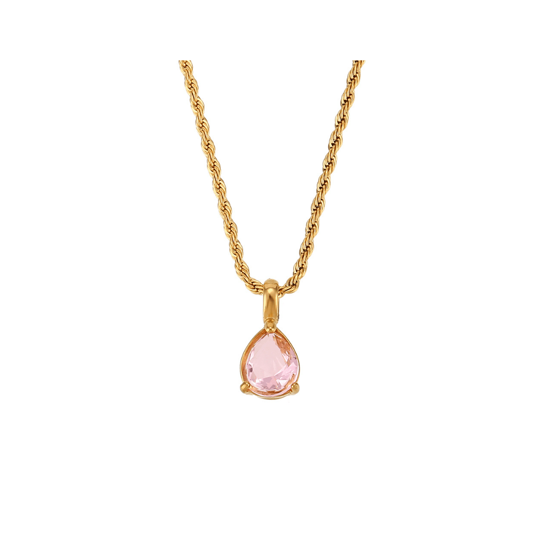 Geburtstein kette | Wasserfest Edelstahl Halskette