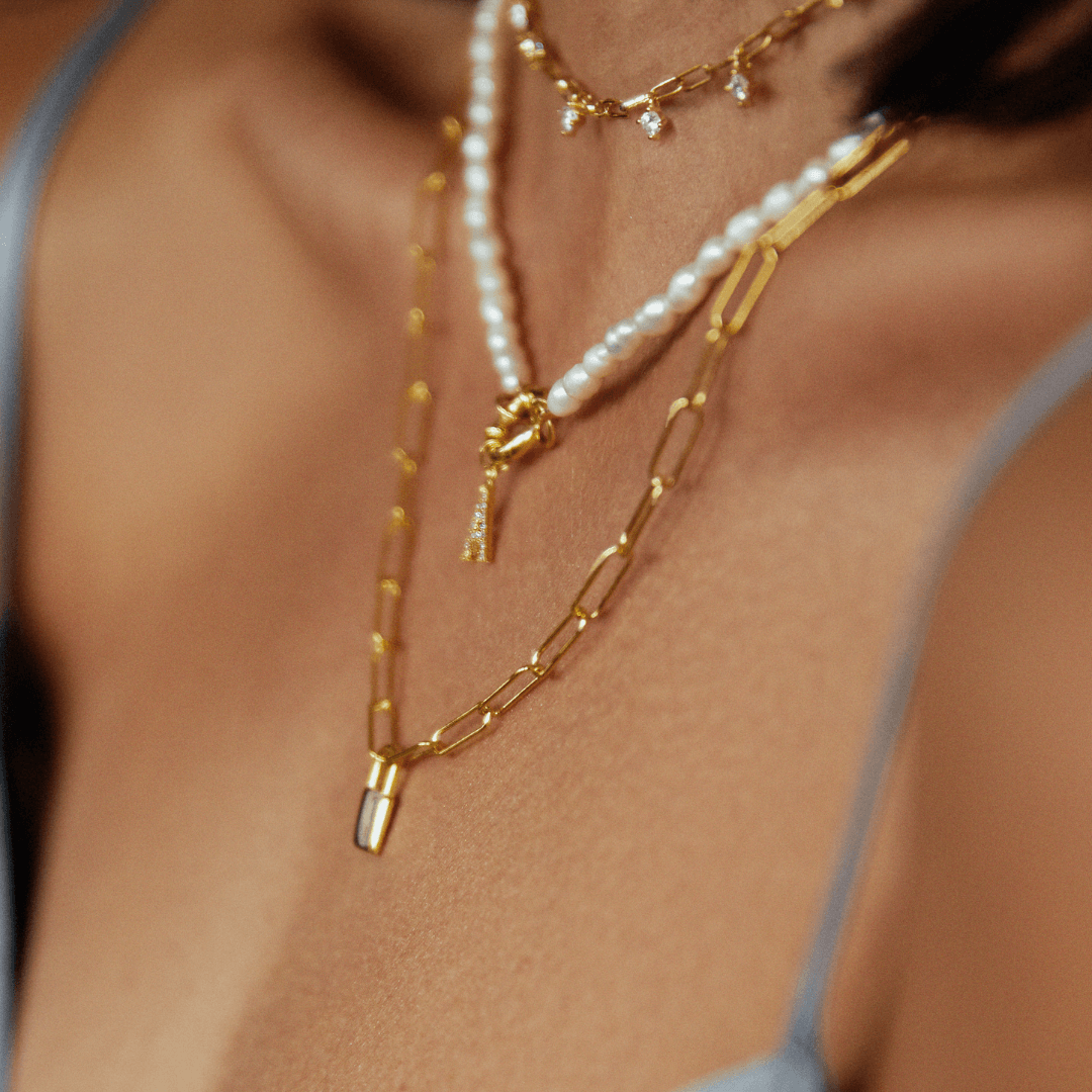 Perlenkette | Bushstabenperlen Kette Damen  