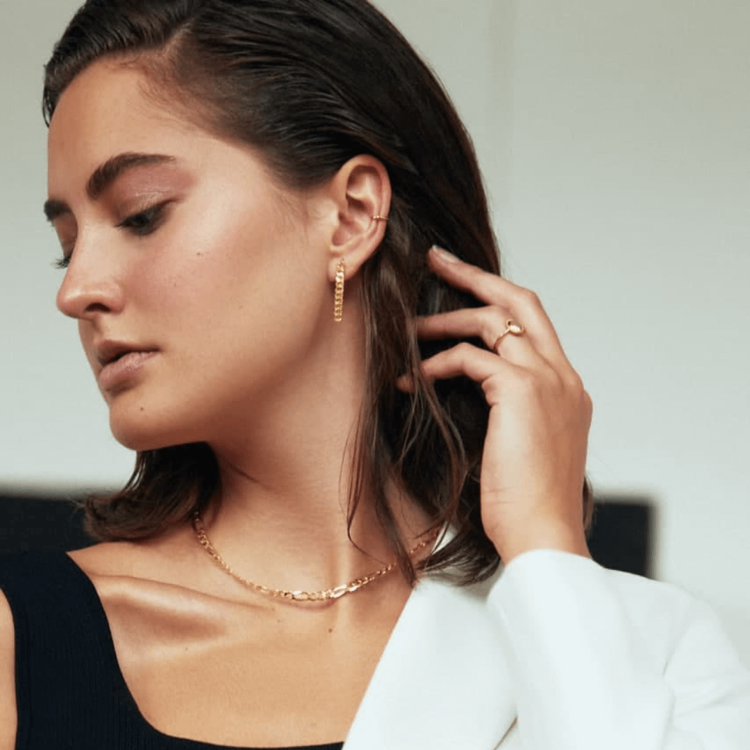 Ohrring kette | 925er Silber Ohrstecker