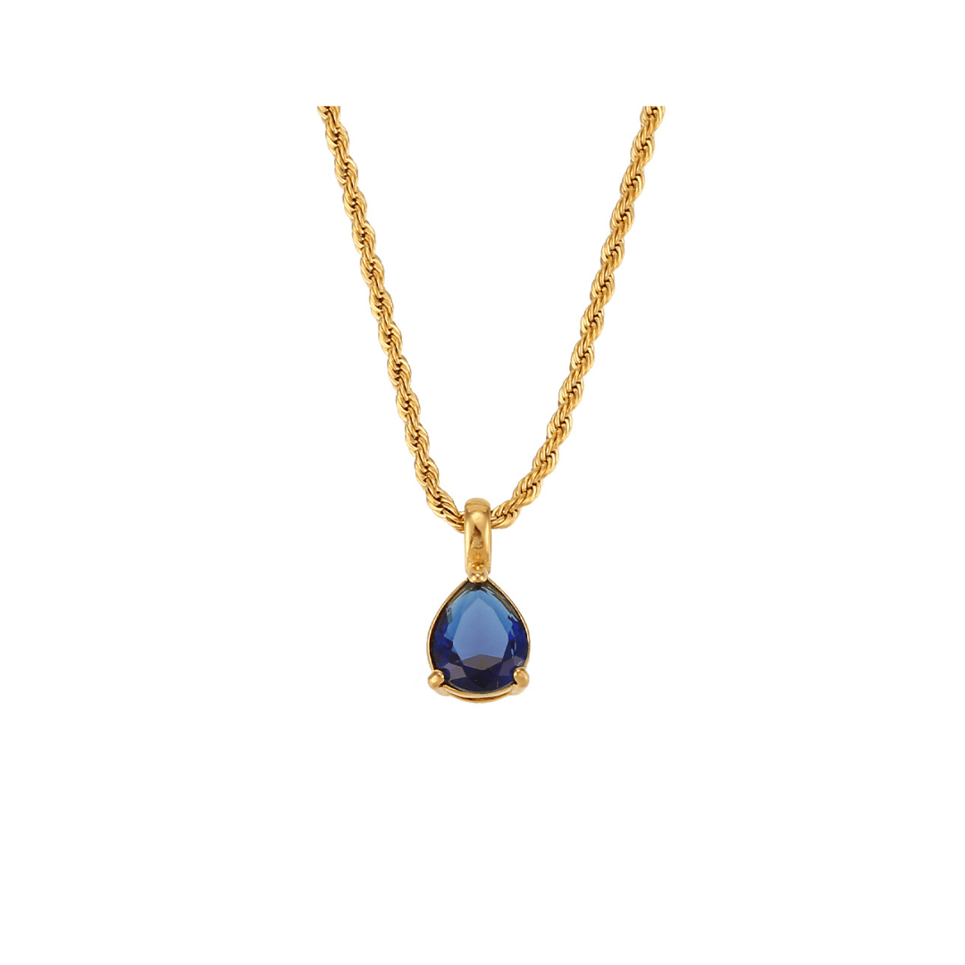 Geburtstein kette | Wasserfest Edelstahl Halskette