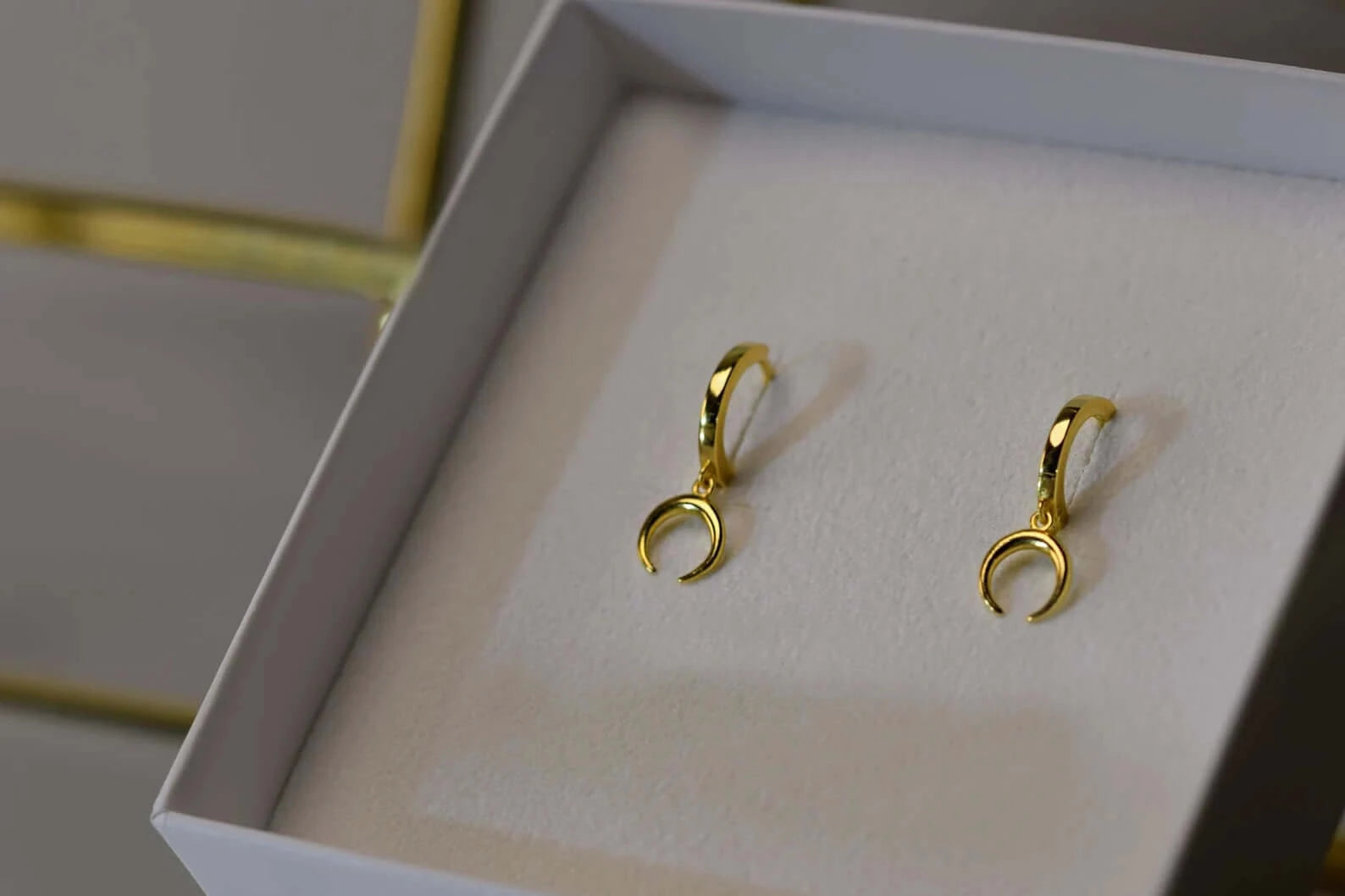 Mond Ohrringe | 925 Sterling Silber Creolen