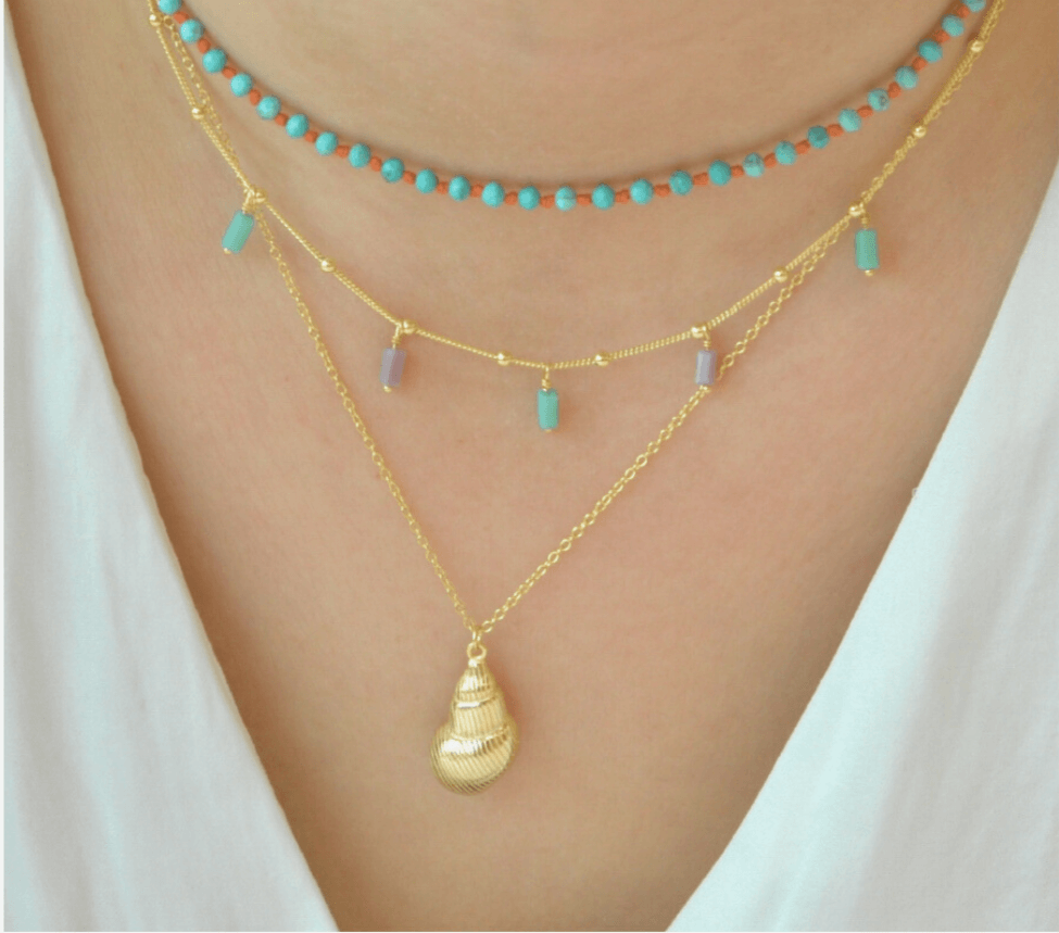 Muschelkette damen | 925 er Silber Halskette mit Anhänger