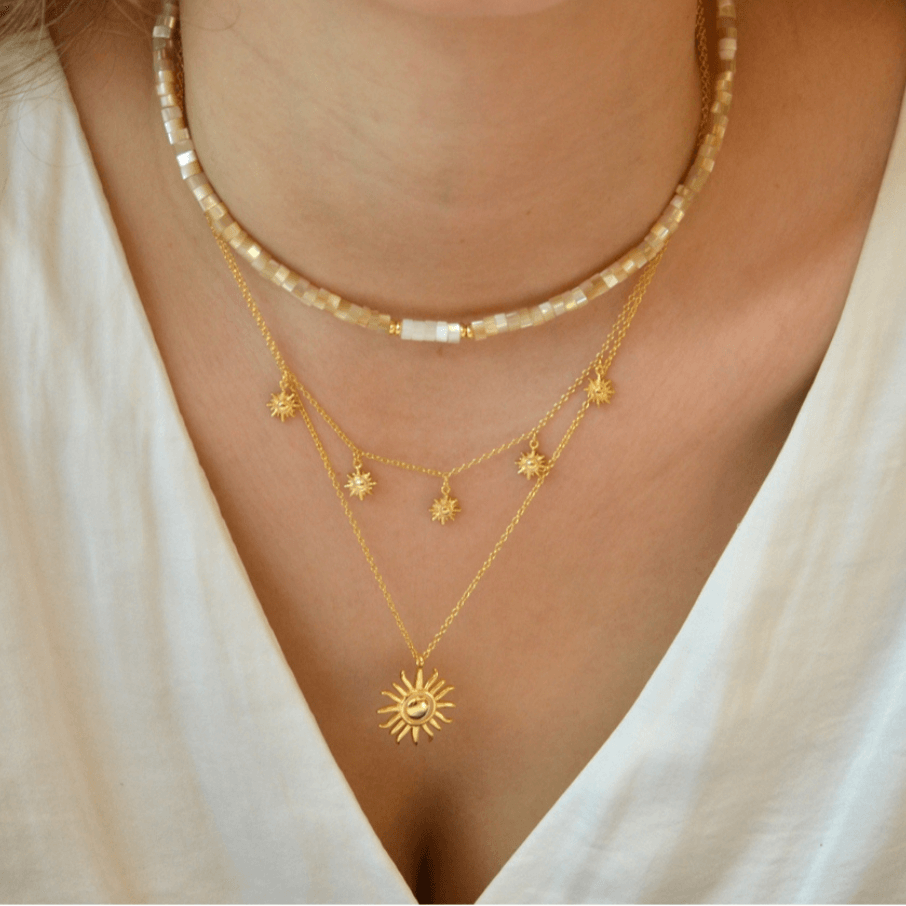 Kettenanhänger sonne | 925 Sterling Silber Halskette