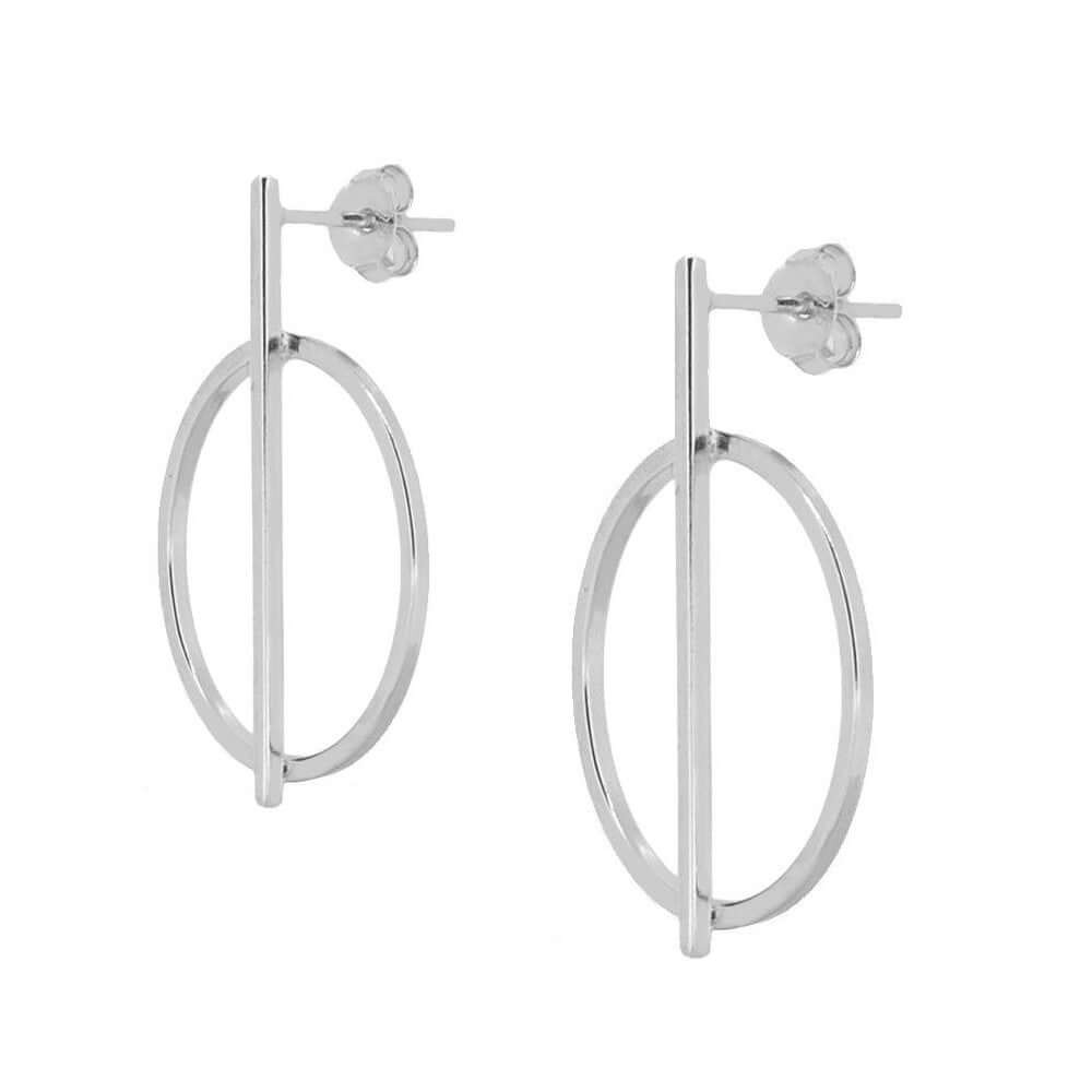 ohrringe kreis mit stab | 925 Sterling Silber Ohrringe