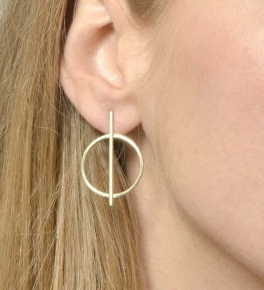 ohrringe kreis mit stab | 925 Sterling Silber Ohrringe