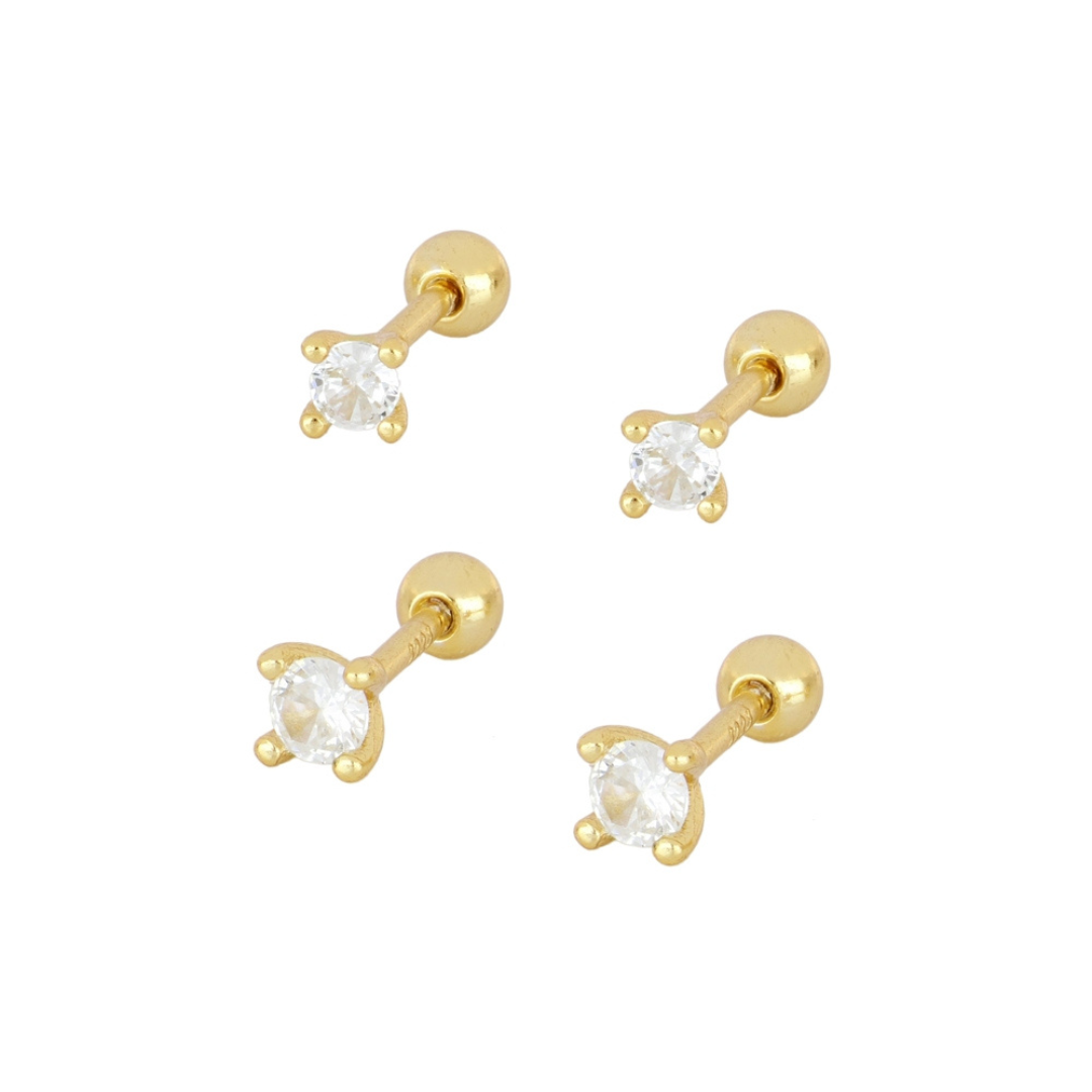 Zirconia piercing | 925 silver ear piercing