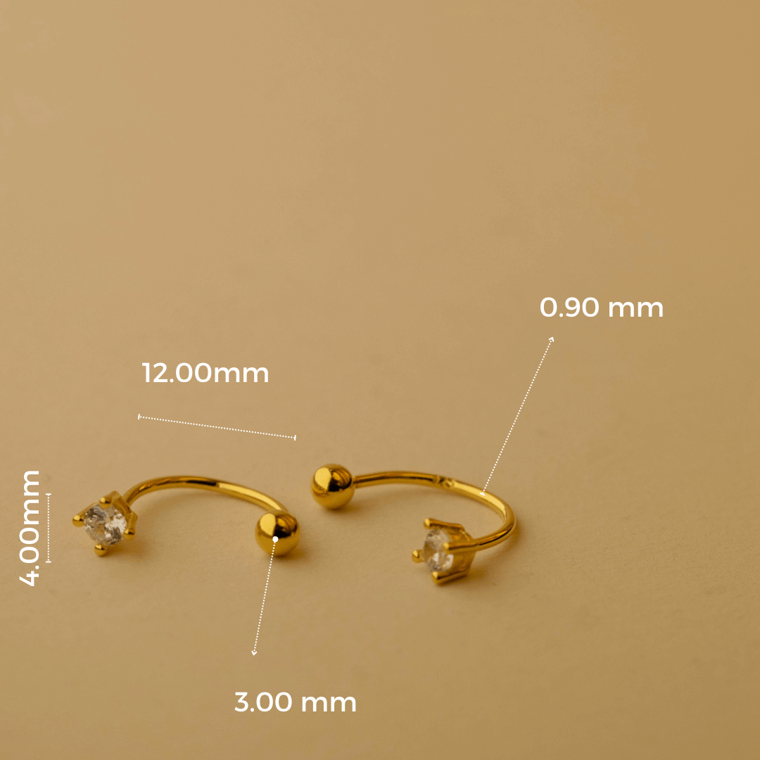 Shiny Lobe Piercing | 925 Sterling Silber Ohr Piercing