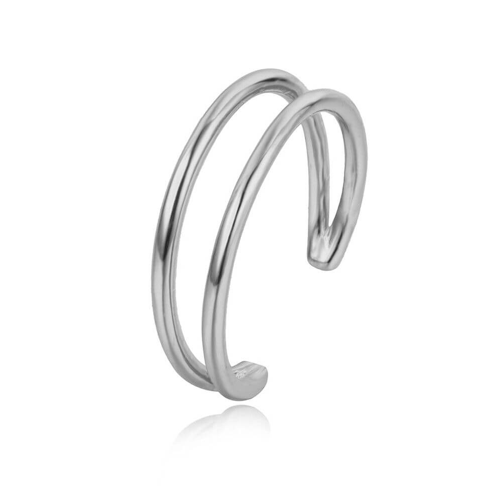 Doppelter offener Ring, 925 Sterling Silber Ring