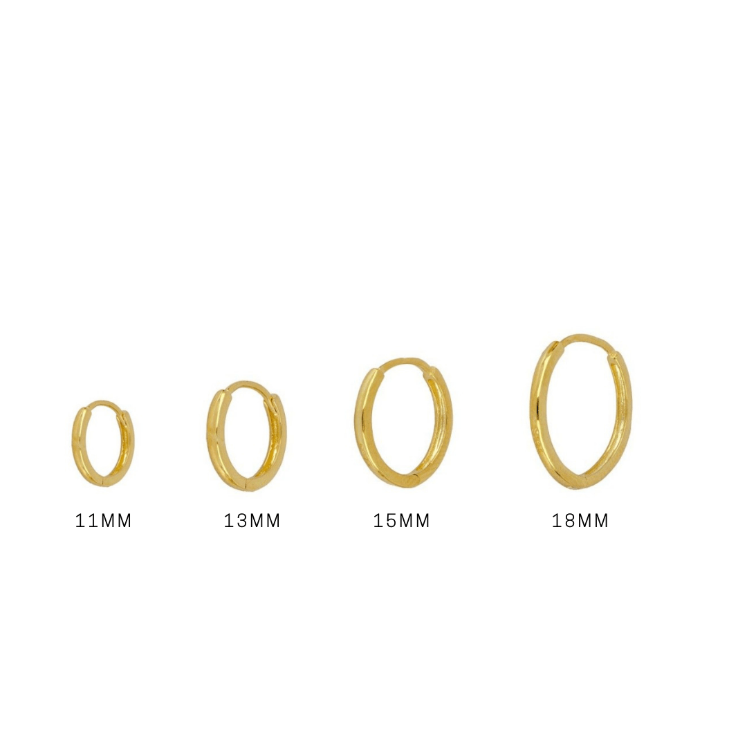 Ohrringe gold creolen | 925 er Silber Smooth Kreolen
