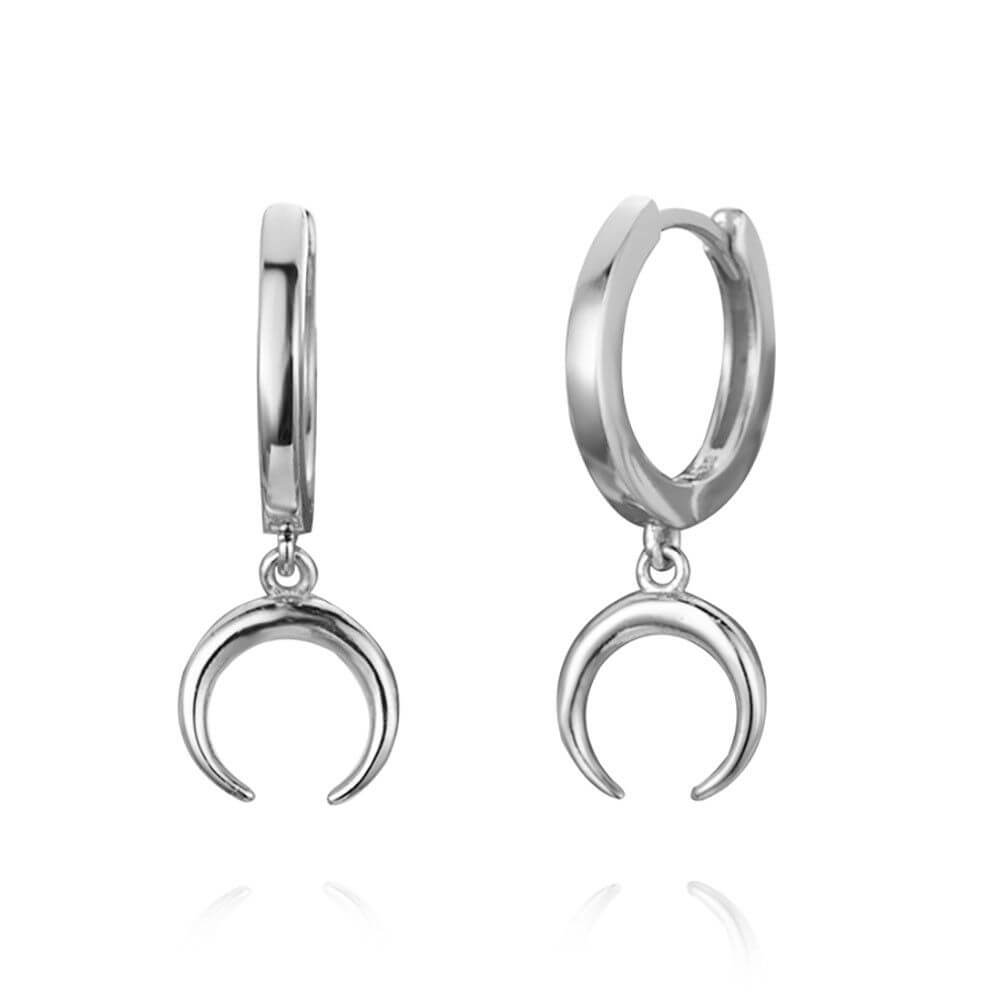 Mond Ohrringe | 925 Sterling Silber Creolen