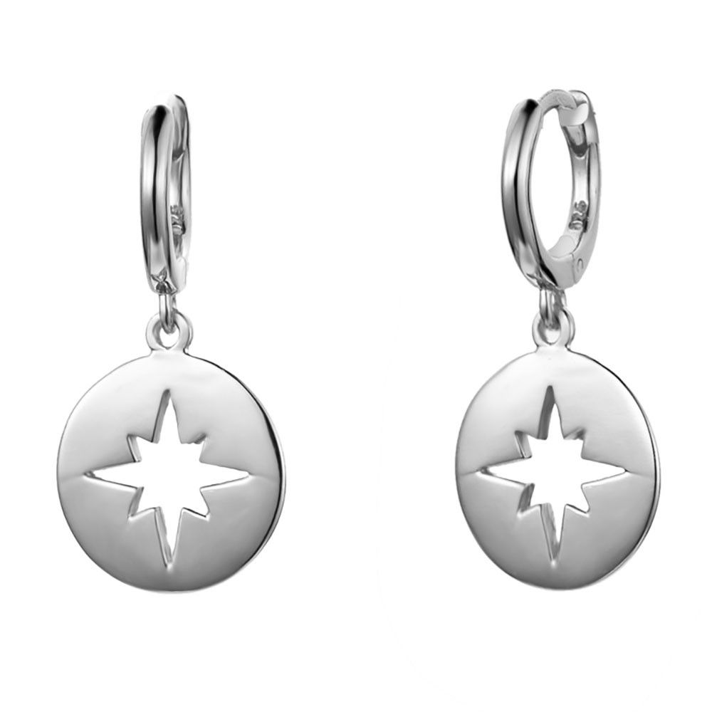 Nordstern Ohrringe | 925 Sterling Silber Kreolen