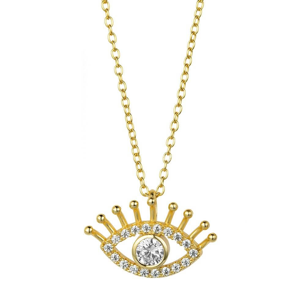 Auge kette | 925 Sterling Silber vergoldete Halskette