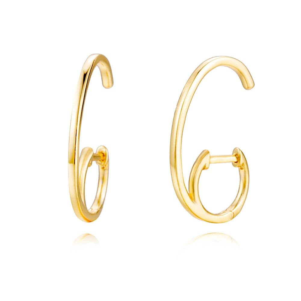 chunky gold Creolen, 925 Sterling Silber Ohrringe