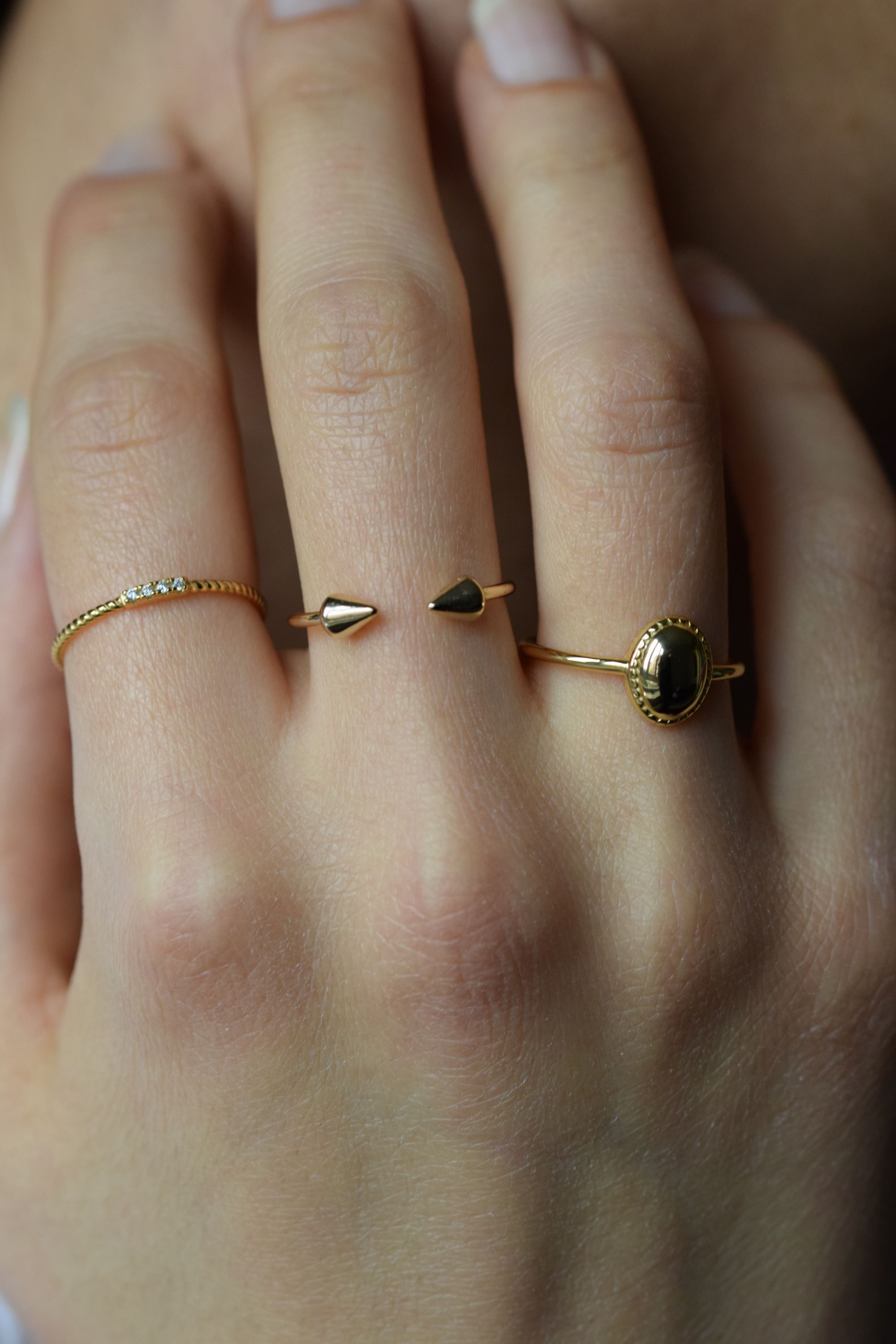 OFFENER DREIECK RING, 925 Sterling Silber Ring