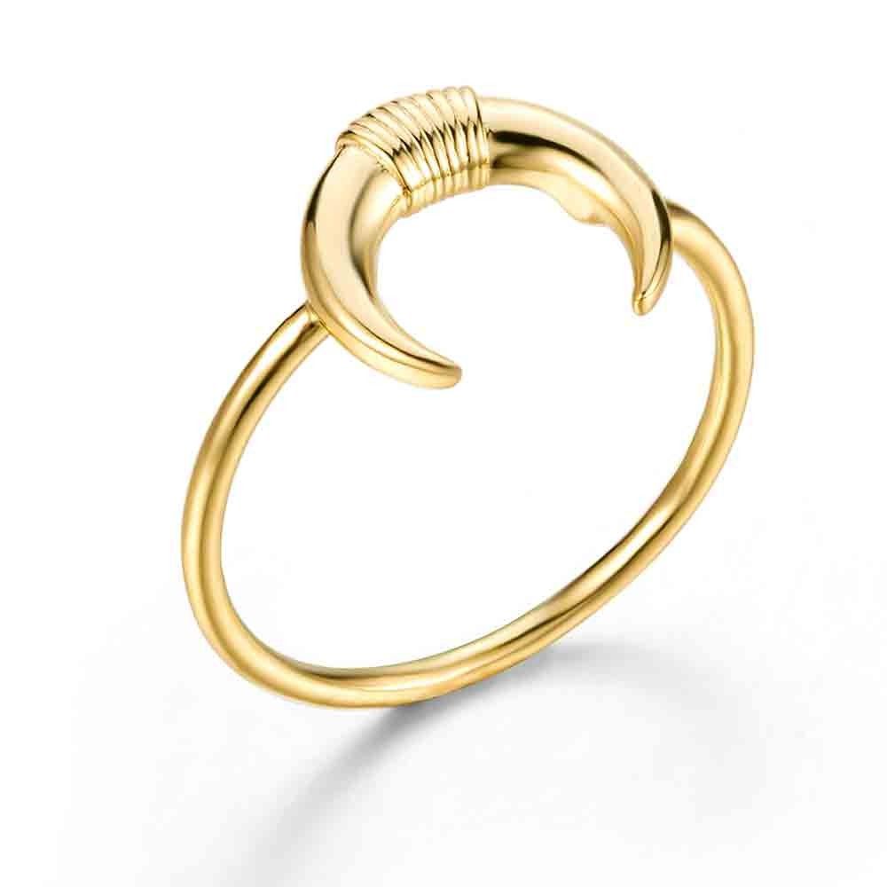 Mond Ring, 925 Sterling Silber vergoldeter Ring