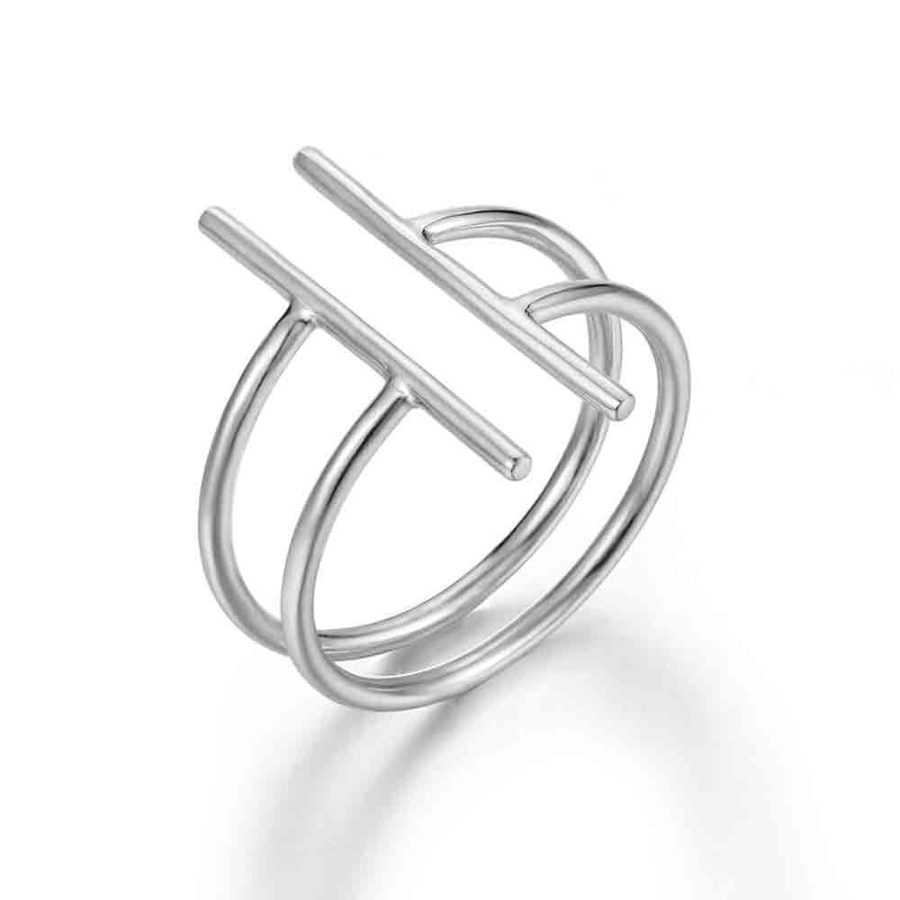 OFFENER BAR RING, 925 Sterling Silber Ring