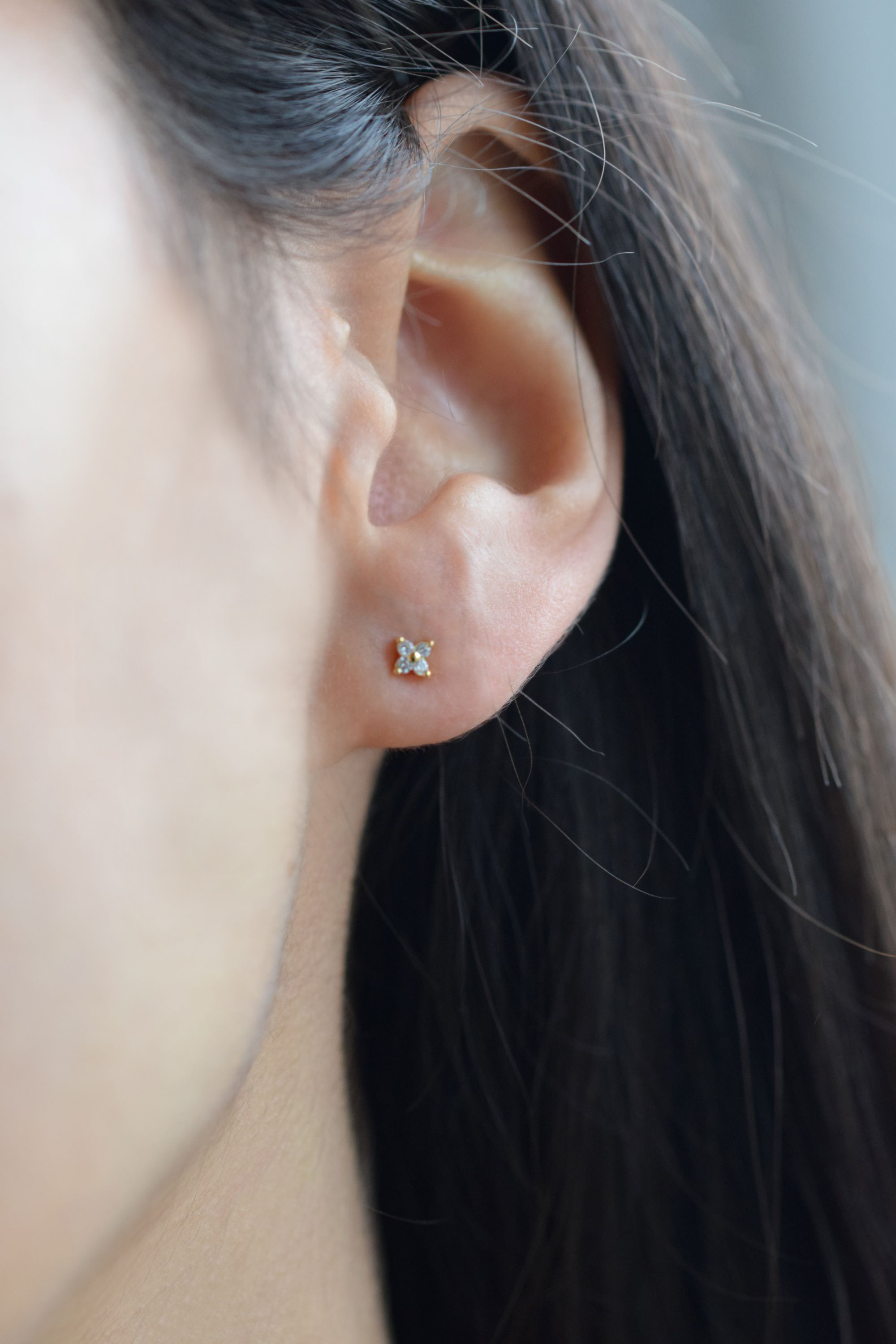 Ohrstecker blume | Cz Ohrringe