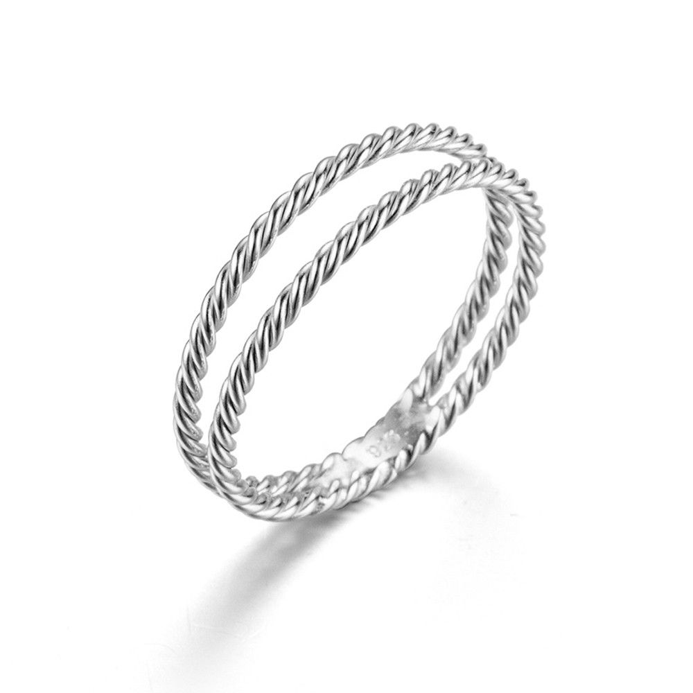 DOPPELT GEDREHTER RING, 925 Sterling Silber Ring