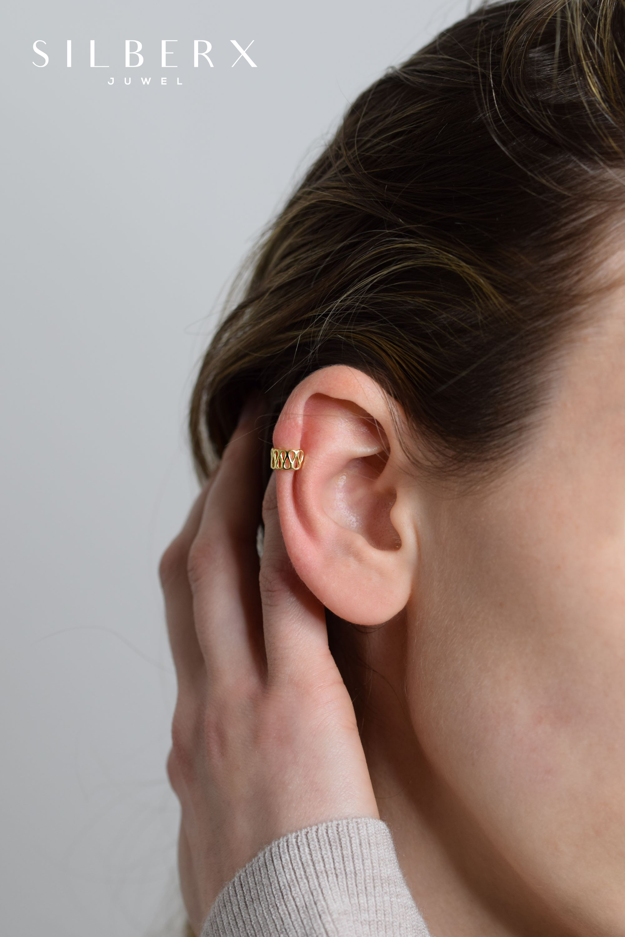 GITTER CONCH EAR CUFF, Silber ohrmanschette