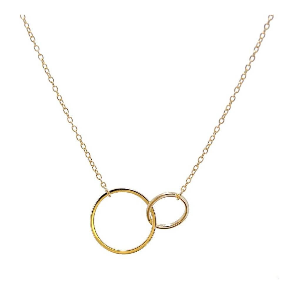 Doppelring mit kette | 925 Sterling Silber Halskette