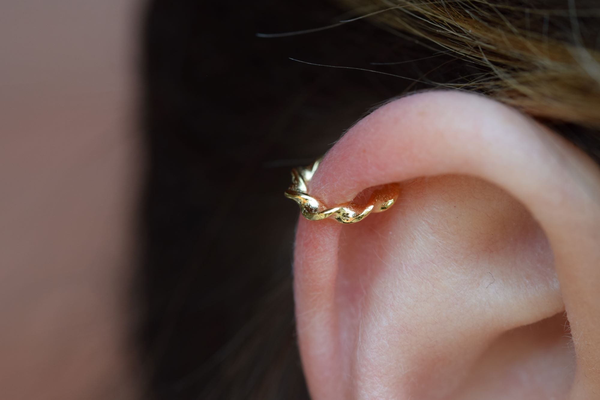 Gedrehter EAR CUFF, 925 Sterling Silber Ohrklemme