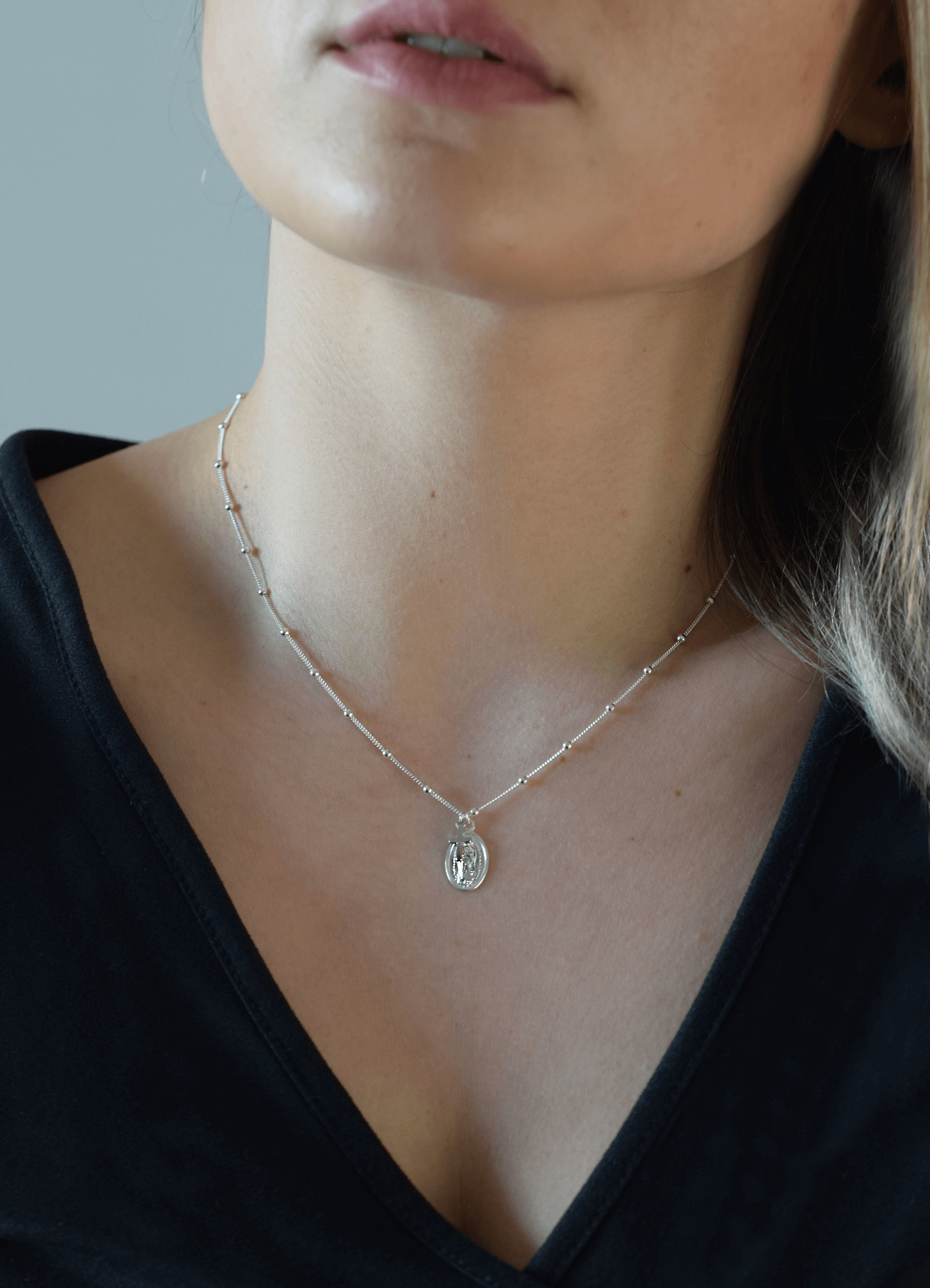 Maria kette | 925er silber und vergoldet Halskette