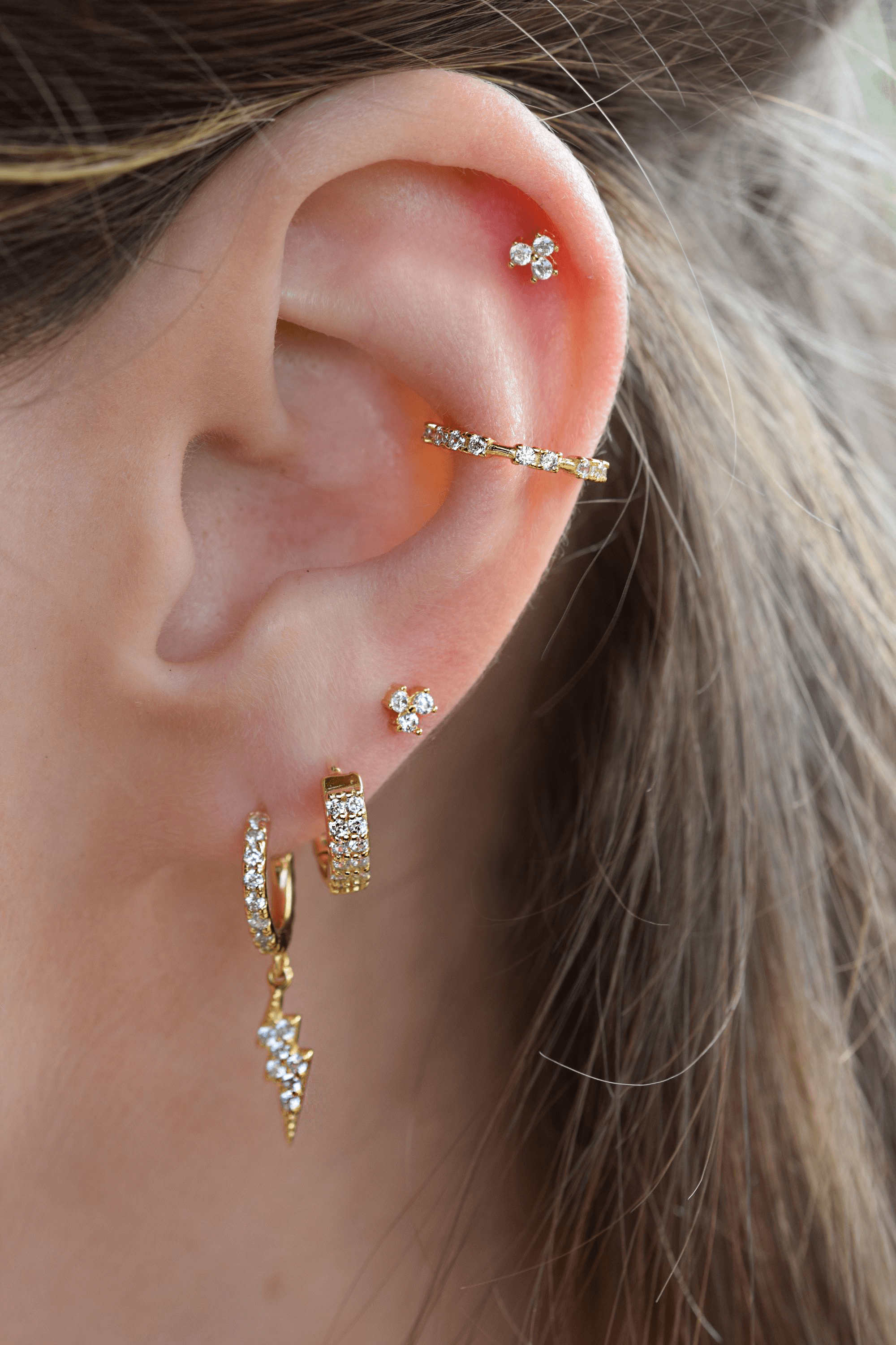 Blatt ohrringe | mini mit zirkon ohrstecker