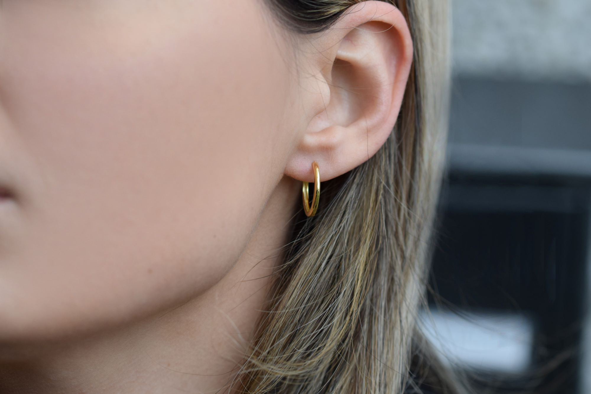 Ohrringe gold creolen | 925 er Silber Smooth Kreolen