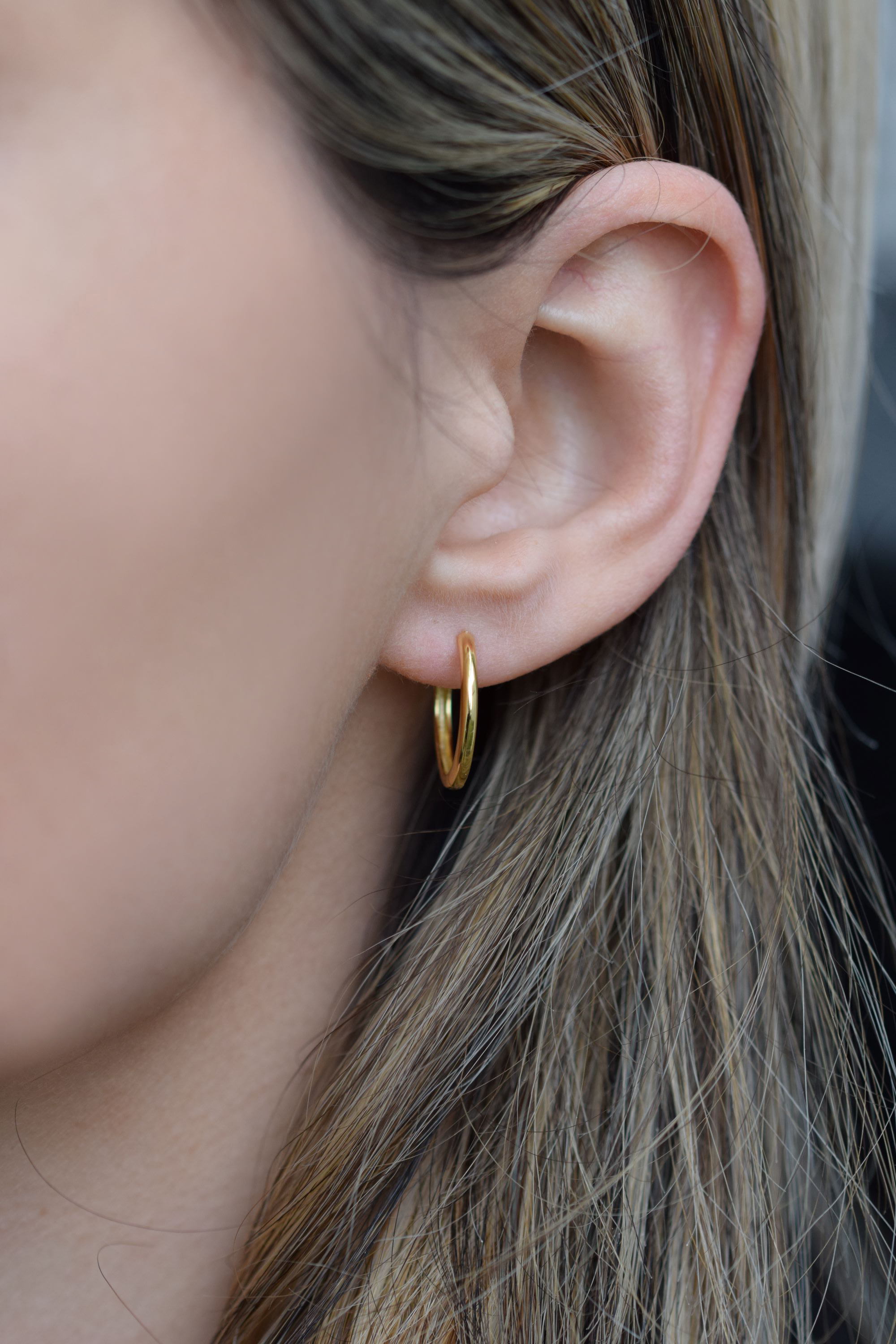 Ohrringe gold creolen | 925 er Silber Smooth Kreolen