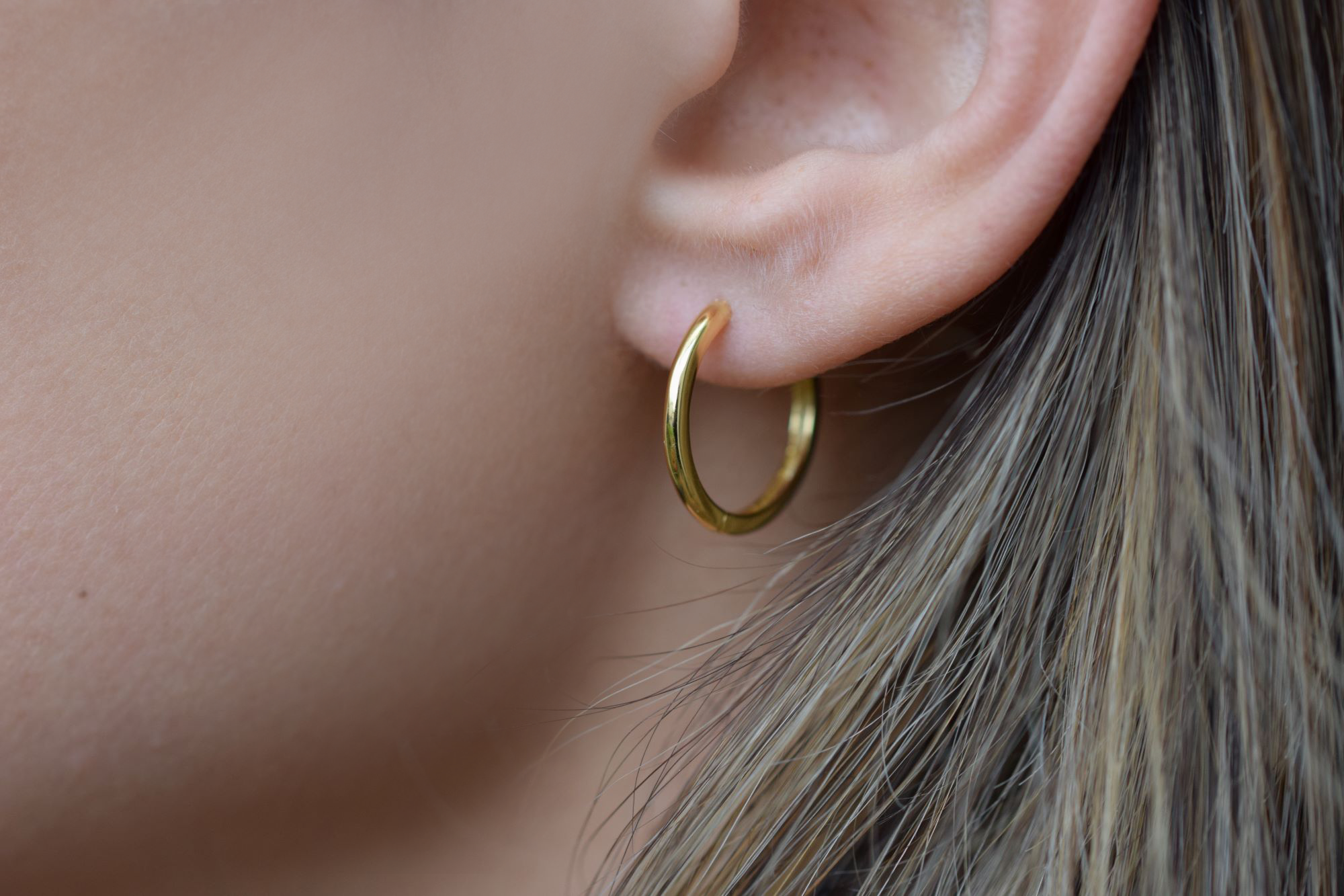 Ohrringe gold creolen | 925 er Silber Smooth Kreolen