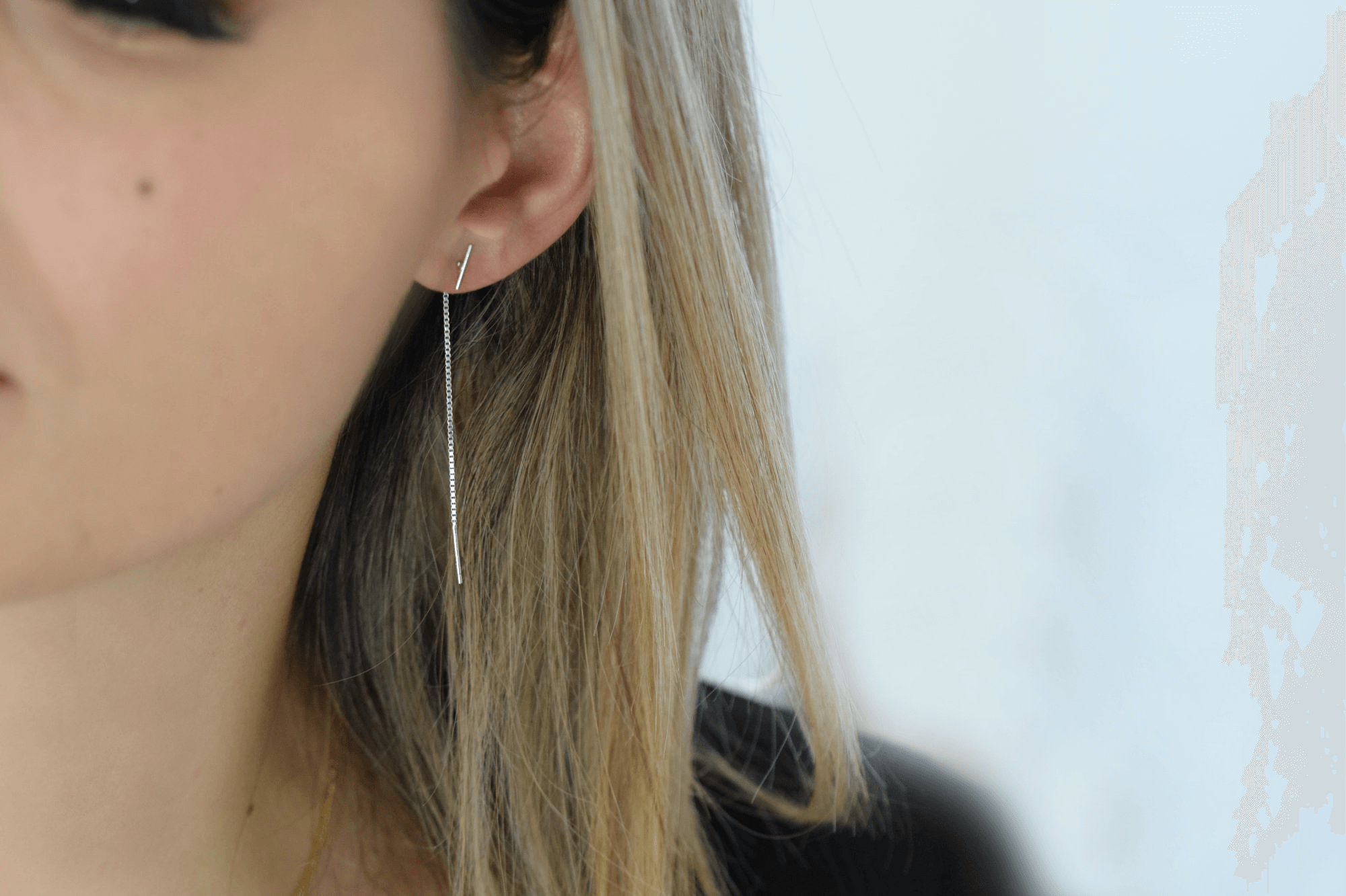 ROD CHAIN OHRRINGE, 925 Sterling Silber Ohrringe 6,5cm