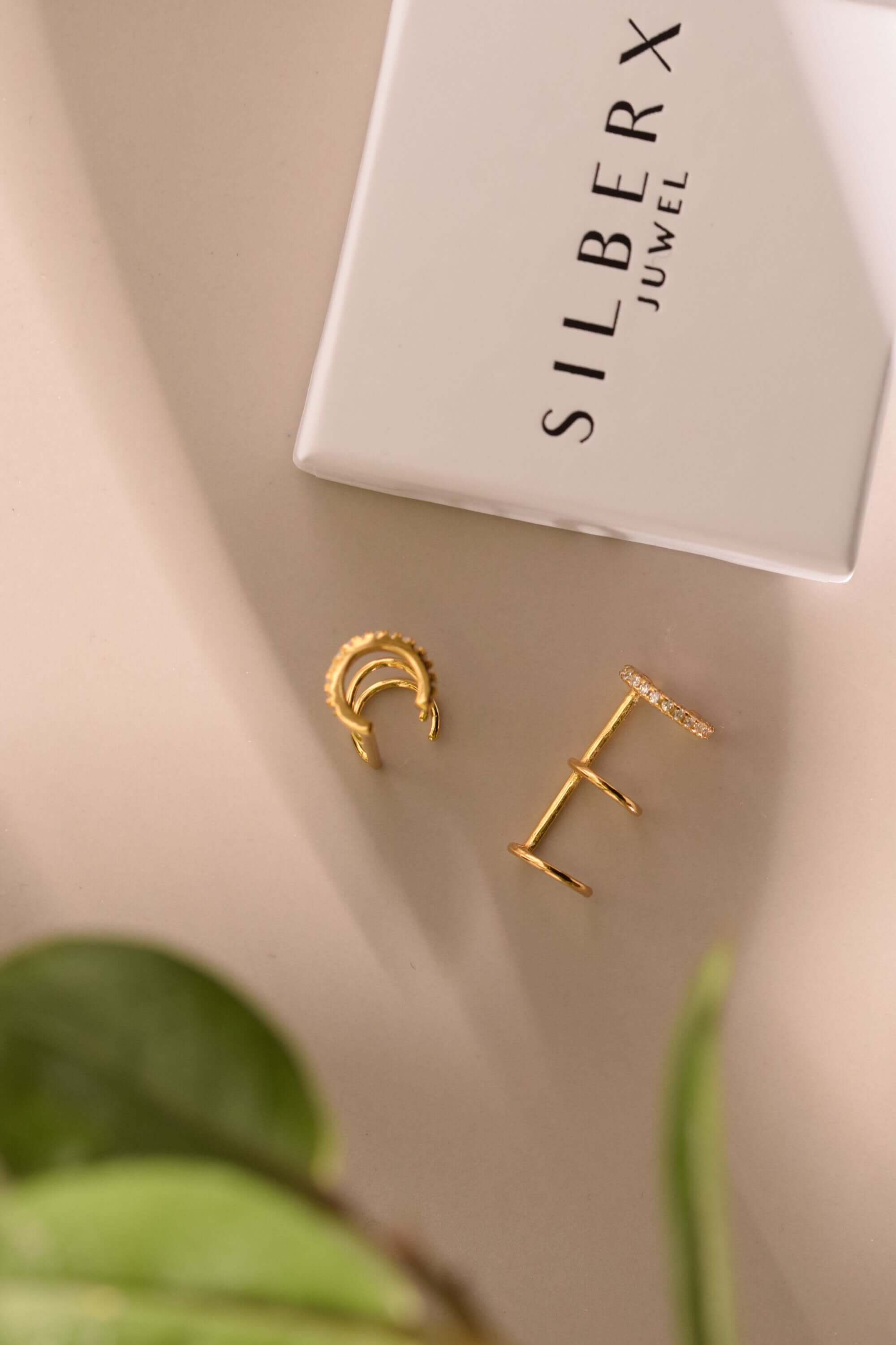 SHINE BLOCK EARCUFF, 925 Sterling Silber Ohrmanschette