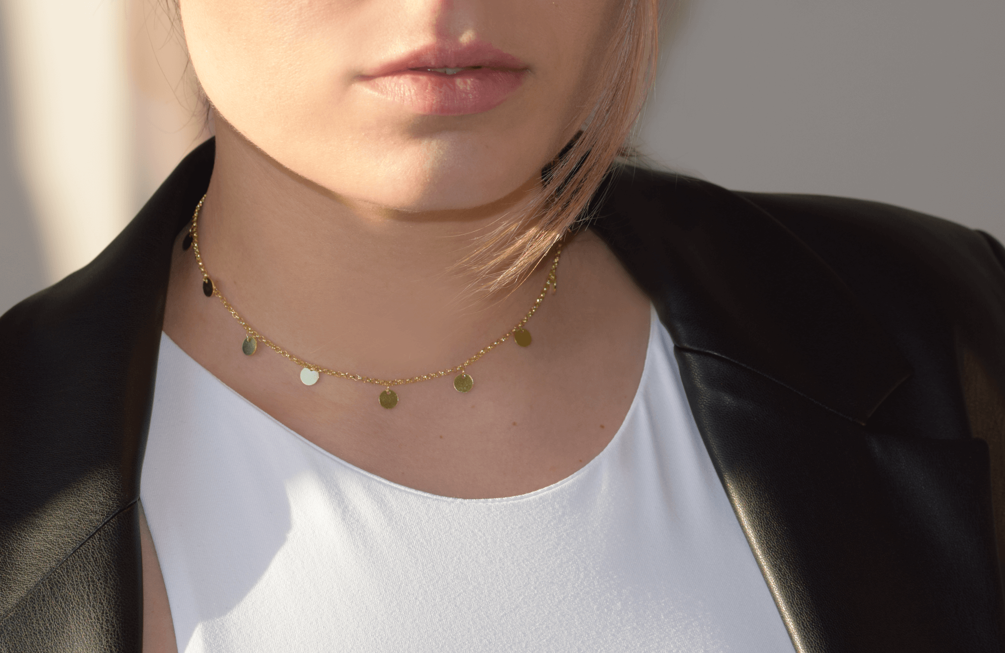 Kette mit plättchen | 925er Halskette mit Münze