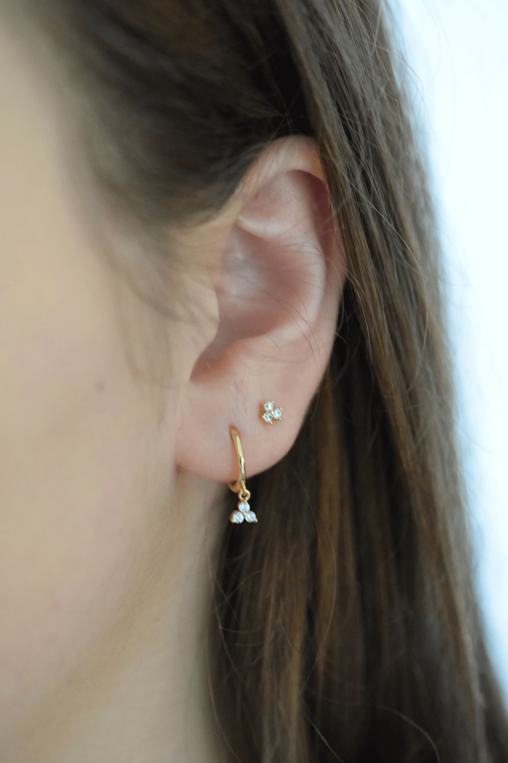 Blatt ohrringe | mini mit zirkon ohrstecker