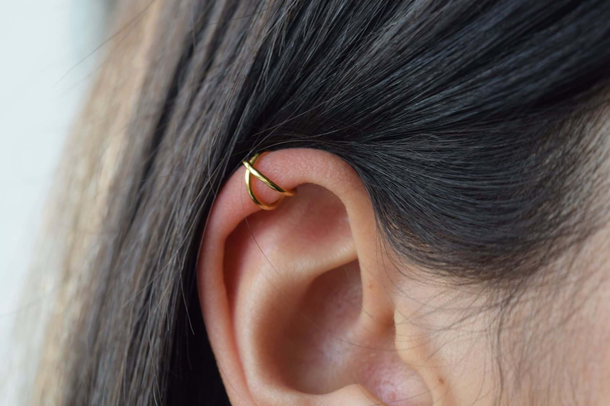 Kreuzohrmanschette 925er Sterlingsilber | X Earcuff