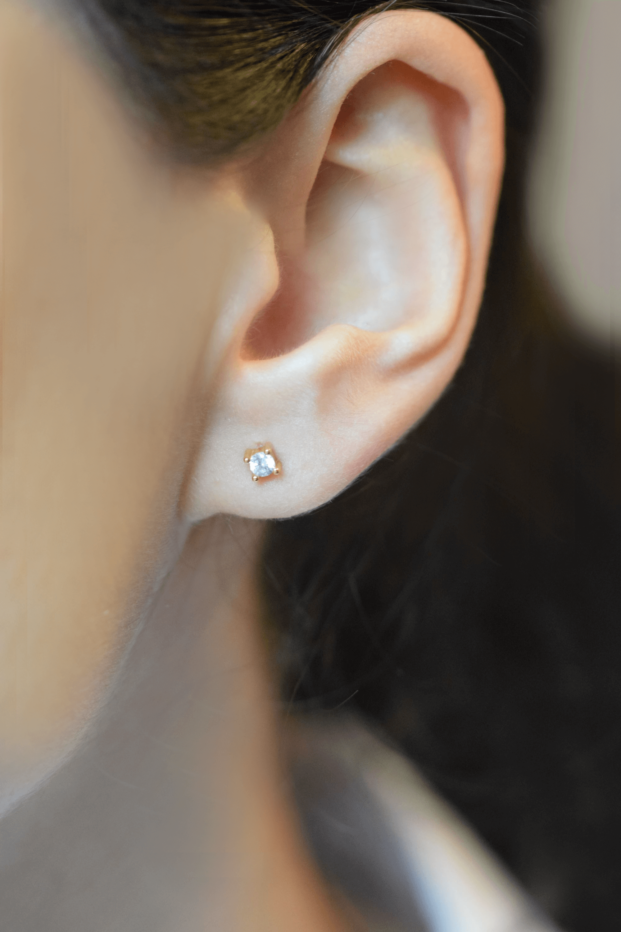 Ohrstecker schwarz | 925 Sterling Silber vergoldete Ohrringe