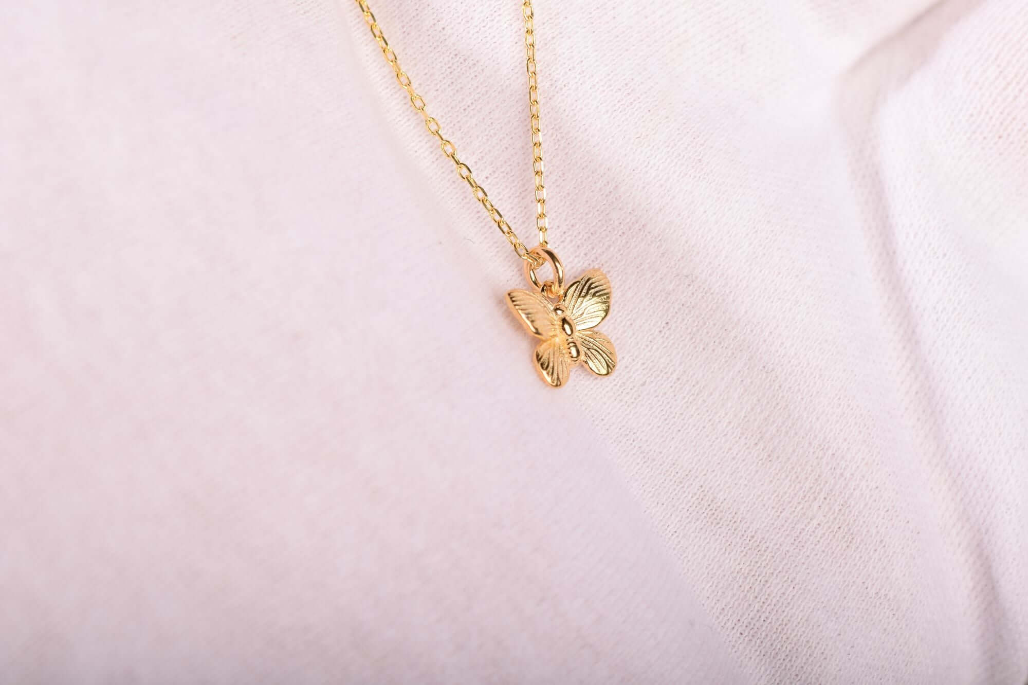 Schmetterling kette silber | 925er Silber und Vergoldet Halskette