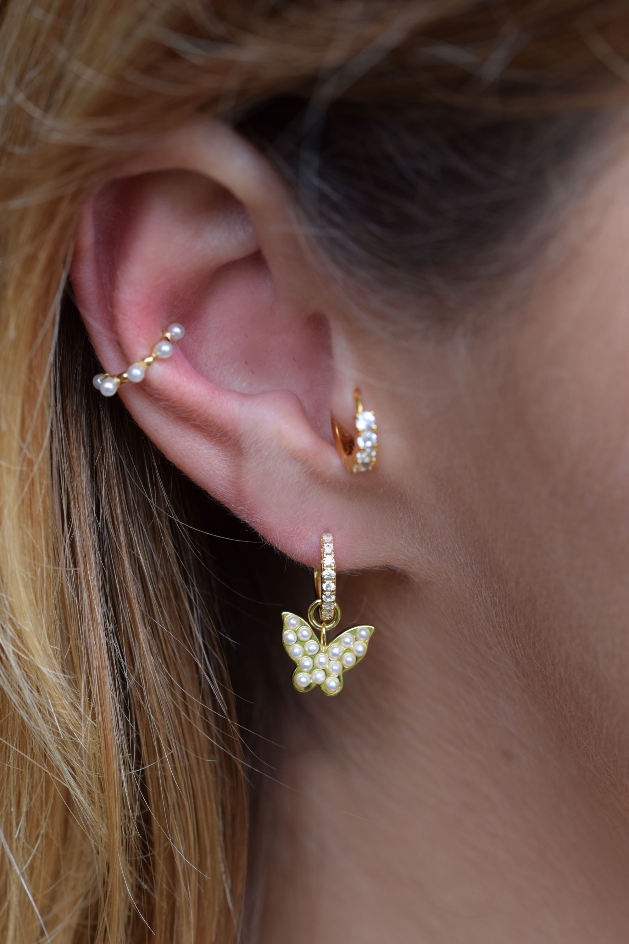 Zierlicher Tragus Reifen, 925 Sterling Silber vergoldeter Ohrring 10mm