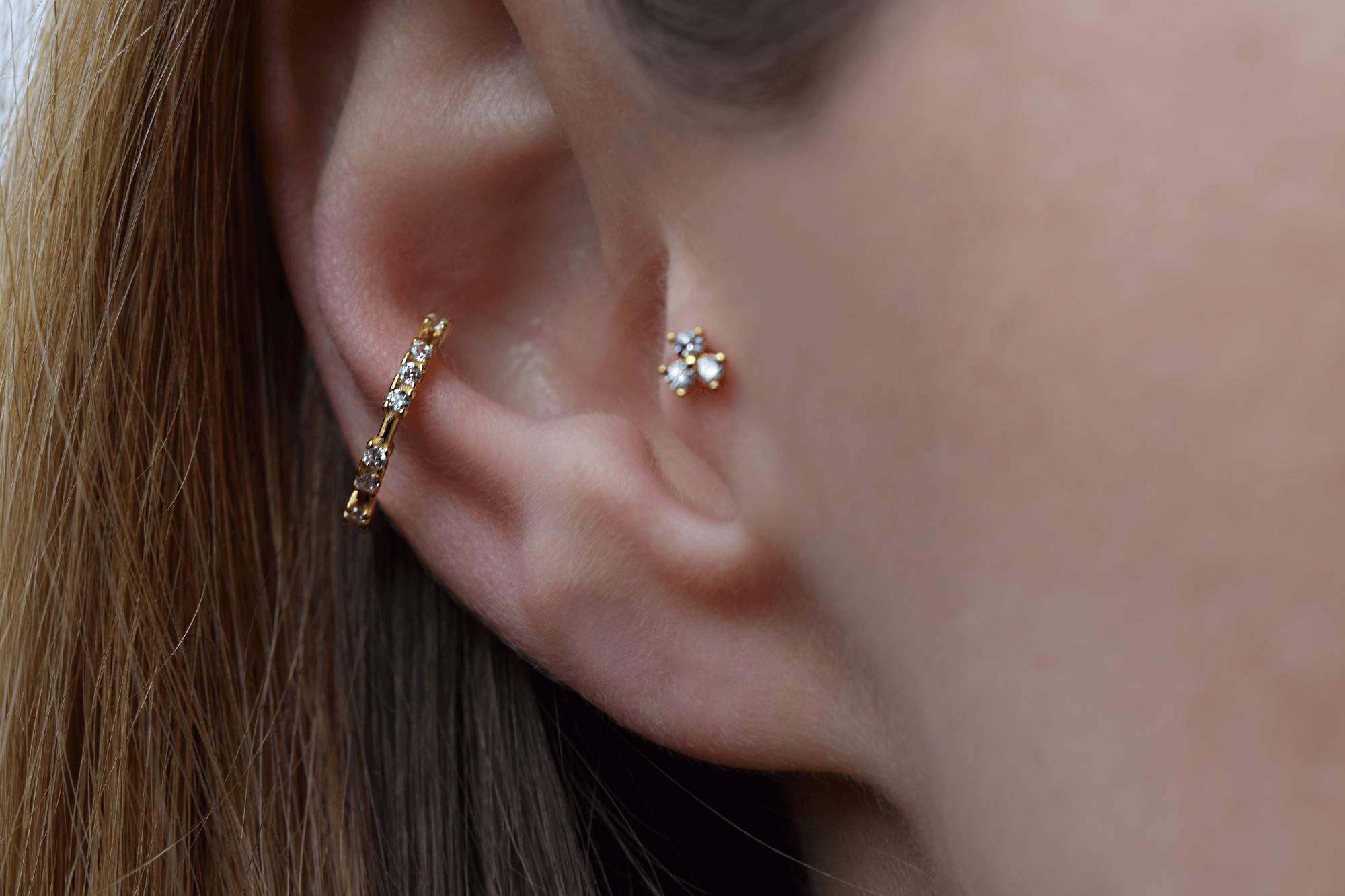 Zirkonia CONCH EAR CUFF, 925 Sterling Silber Ohrklemme