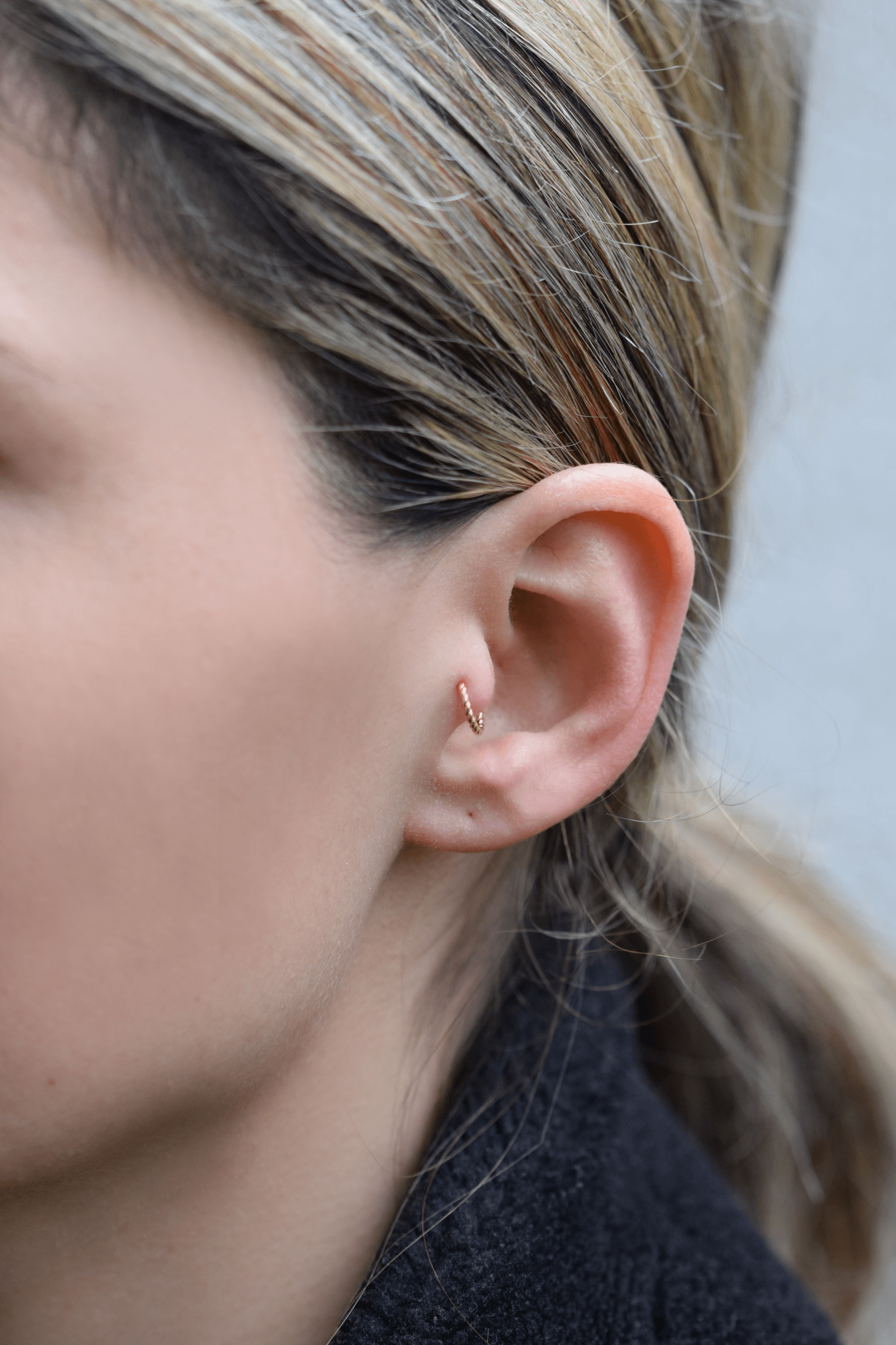 Flexible Fake Piercing, 925 Sterling Silber Ohrringe 9mm