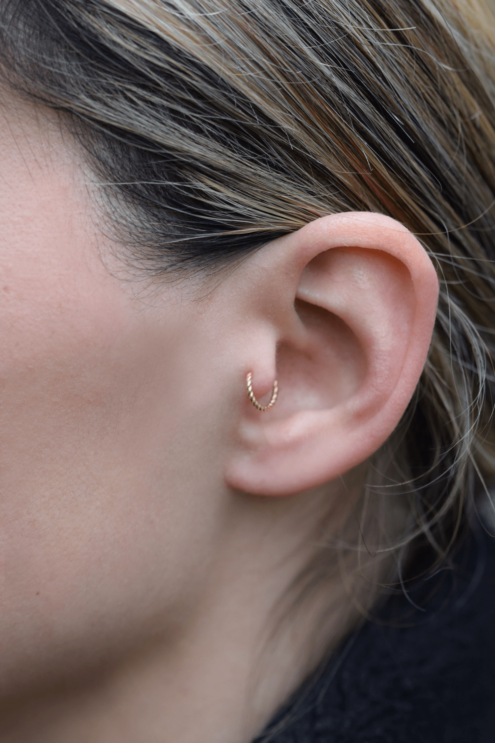 Flexible Fake Piercing, 925 Sterling Silber Ohrringe 9mm