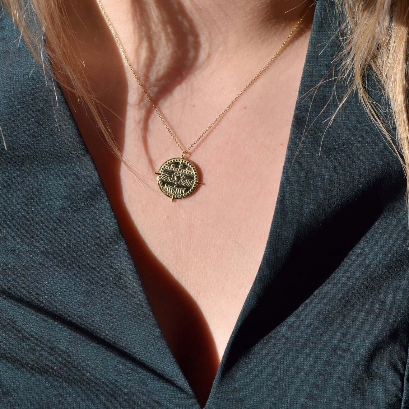 Kette mit münzen silber | 925 Sterling Silber vergoldete Medallion